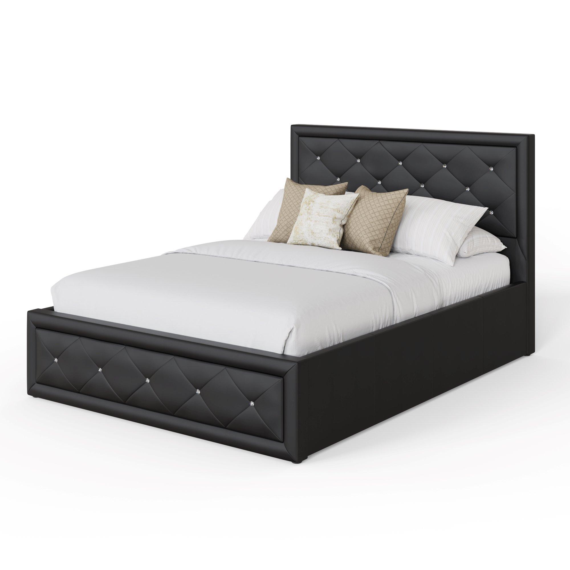 Black - GFW - Hollywood Ottoman Bed Black Faux Leather - 2