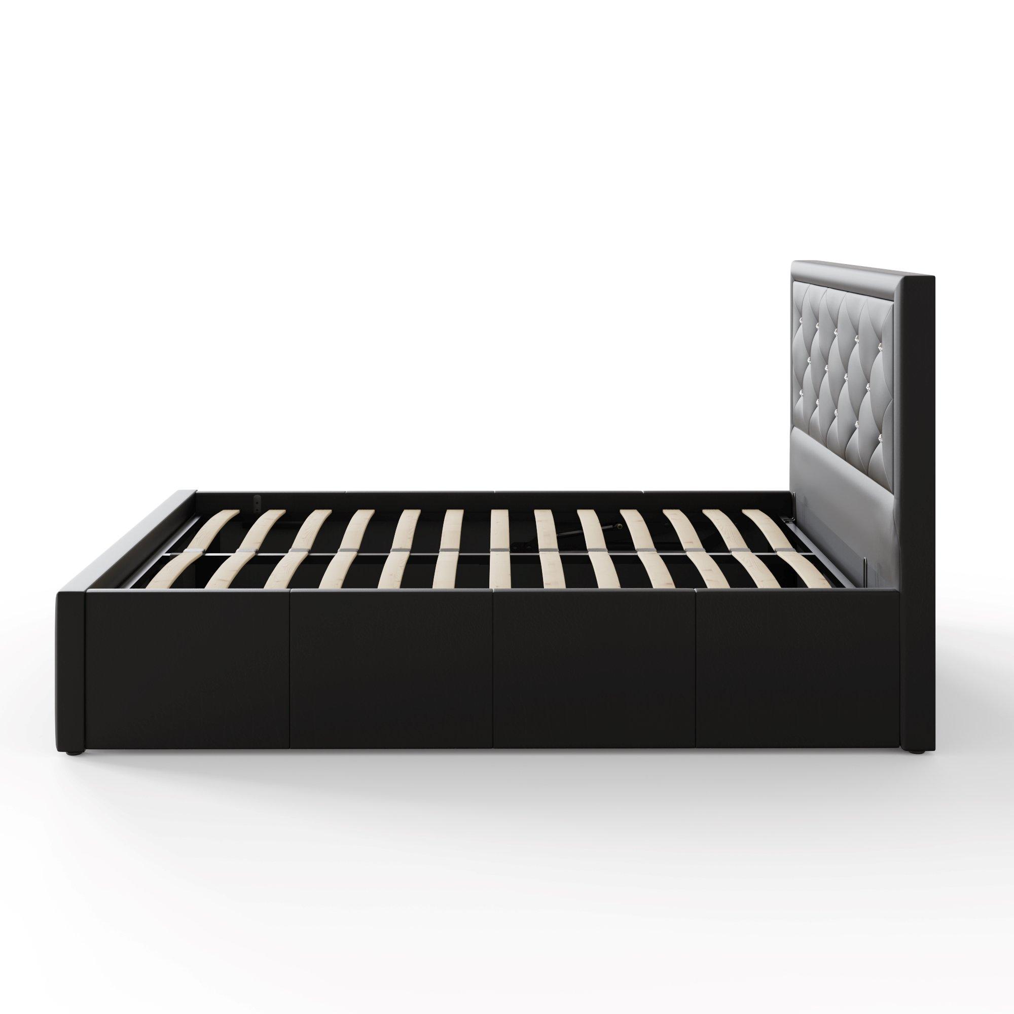 Black - GFW - Hollywood Ottoman Bed Black Faux Leather - 8