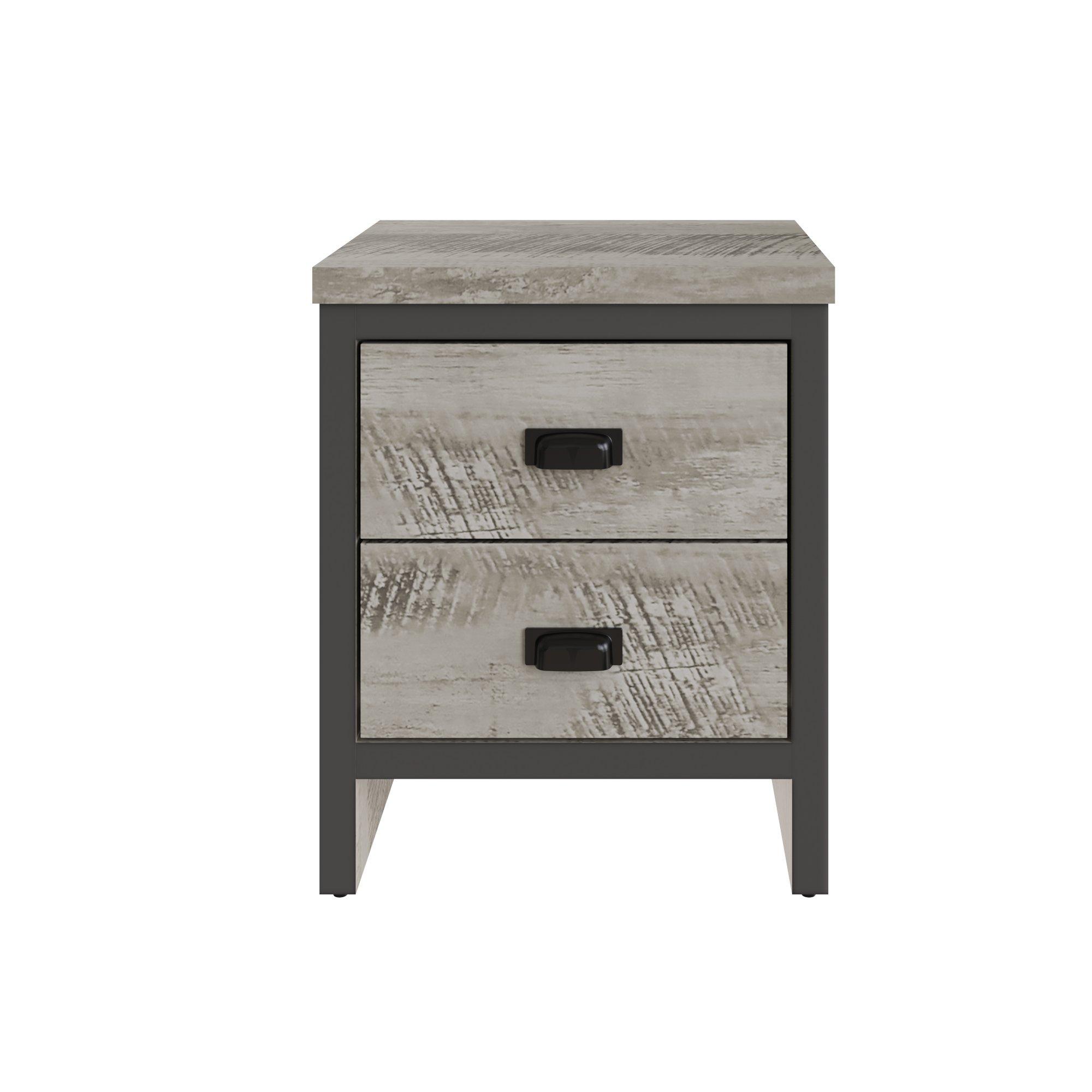 Grey - GFW - GFW Boston 2 Drawer Bedside Table Pair - 4