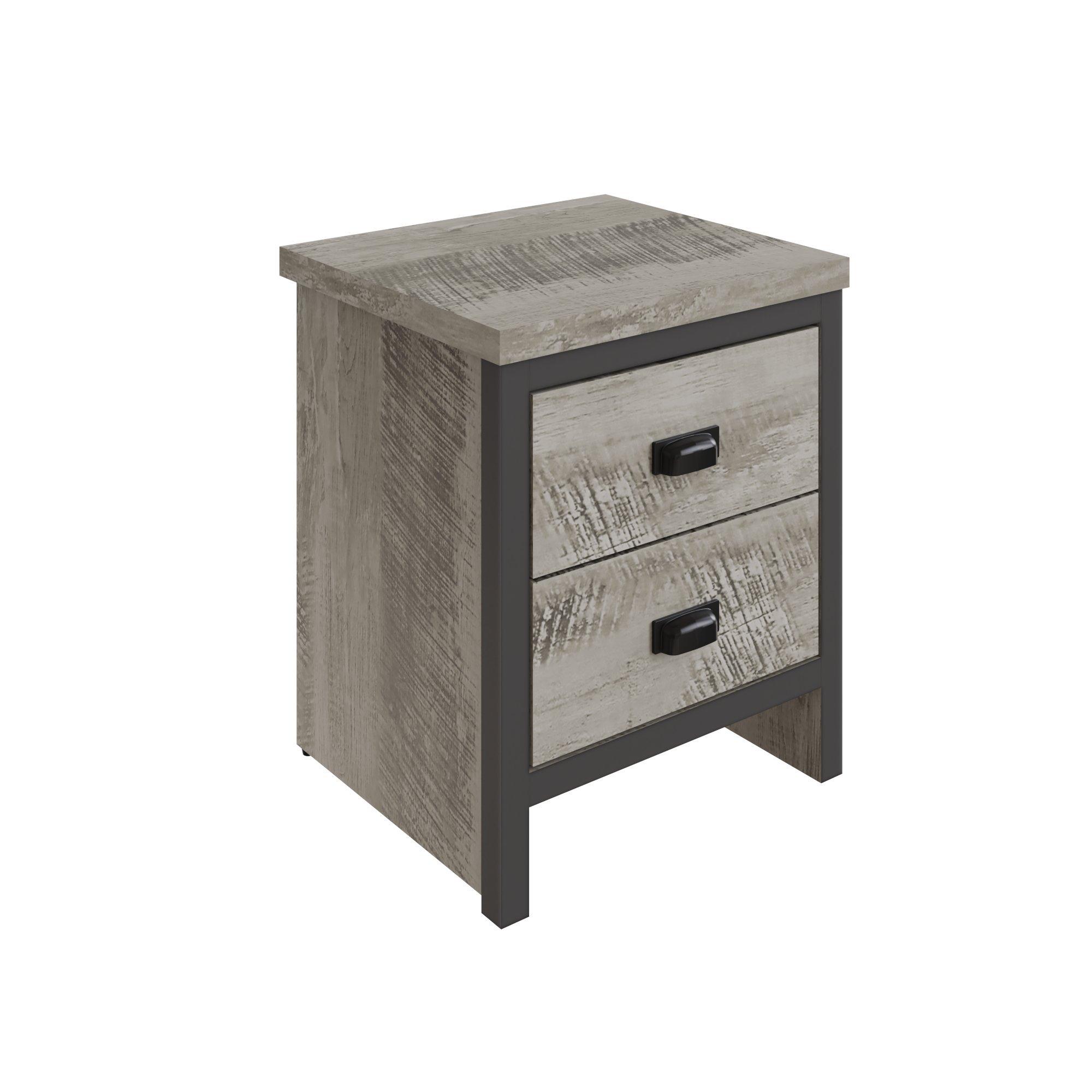 Grey - GFW - Boston 2 Drawer Bedside Table - 3