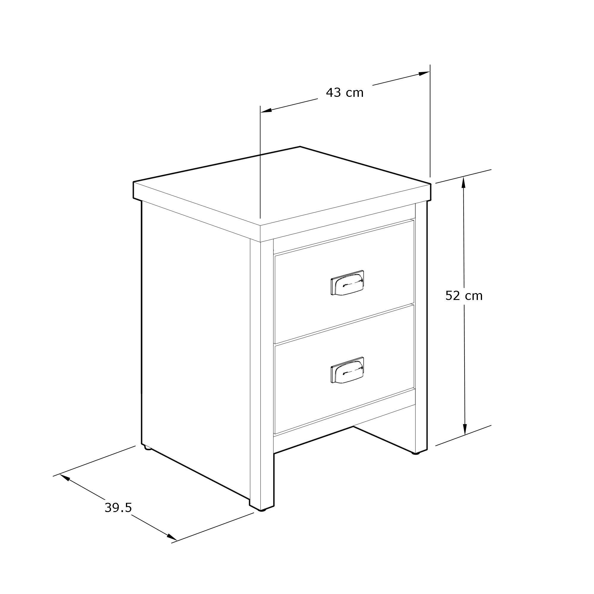 Grey - GFW - Boston 2 Drawer Bedside Table - 4