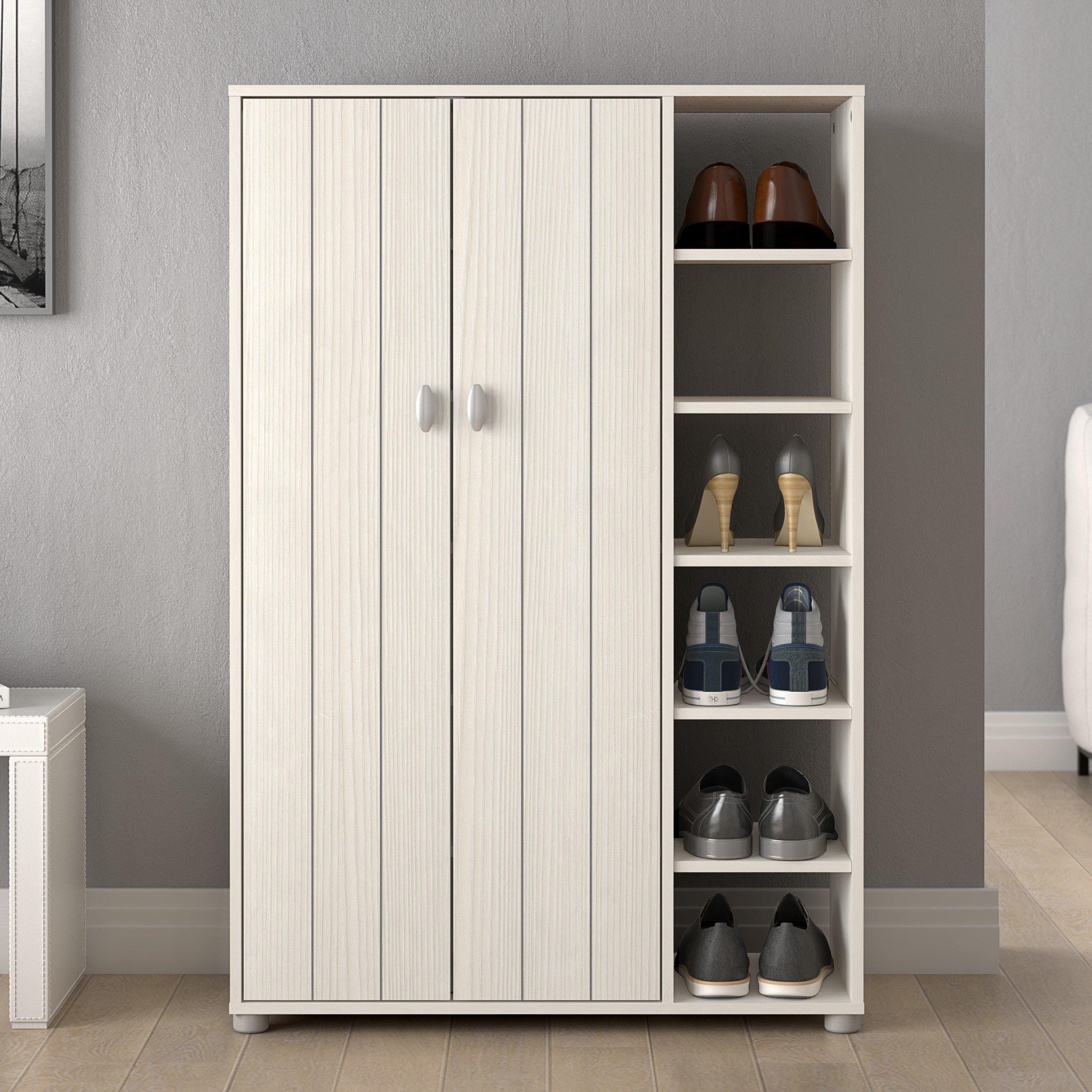 White - GFW - GFW Bideford Tall Shoe Cabinet - 1