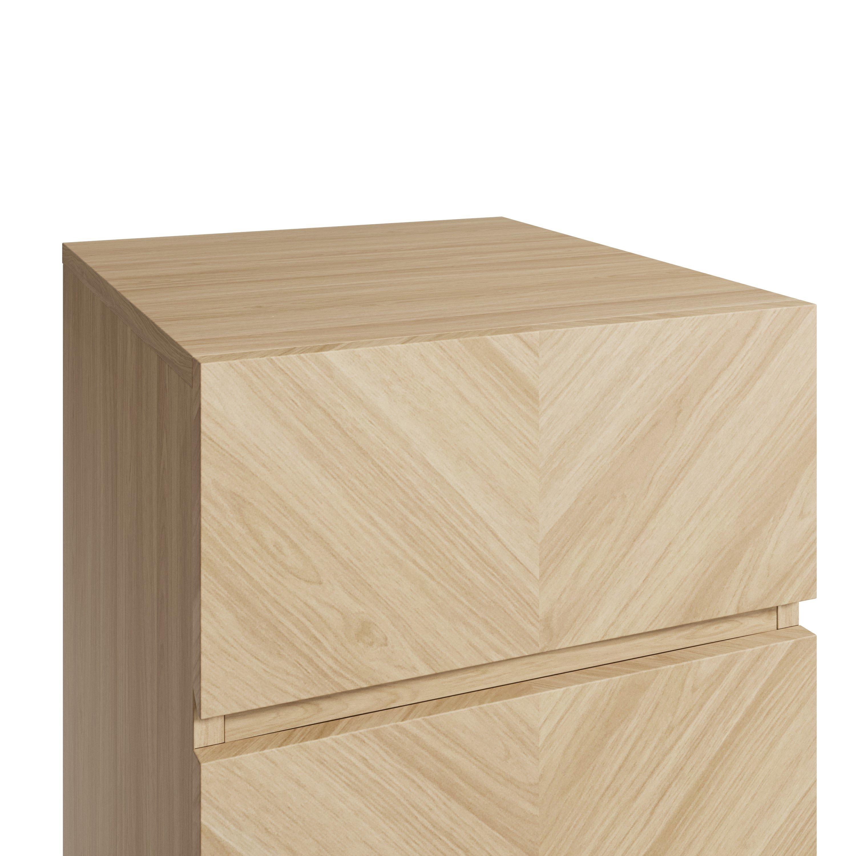 Euro Oak - GFW - GFW Catania 3 Drawer Bedside Table - 5