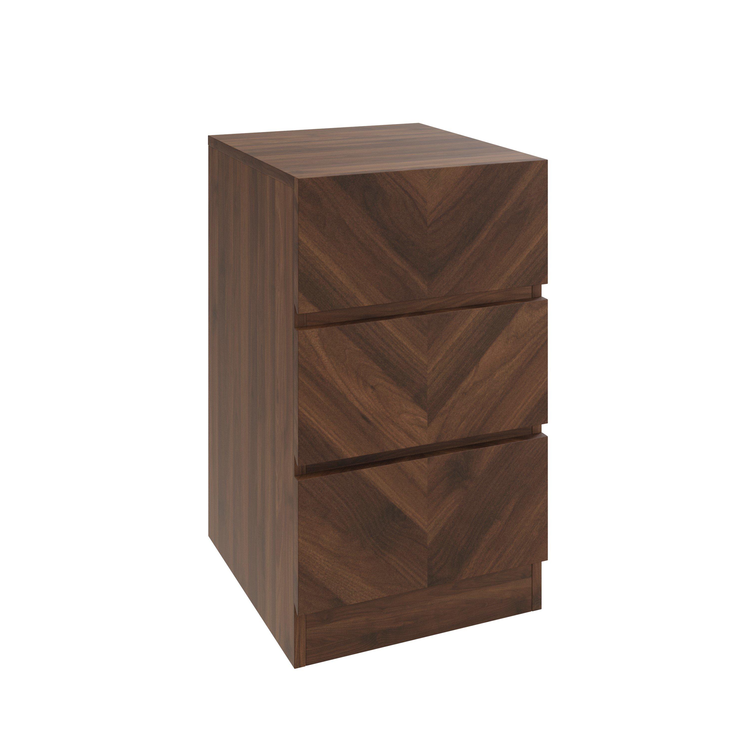 Royal Walnut - GFW - GFW Catania 3 Drawer Bedside Table - 2