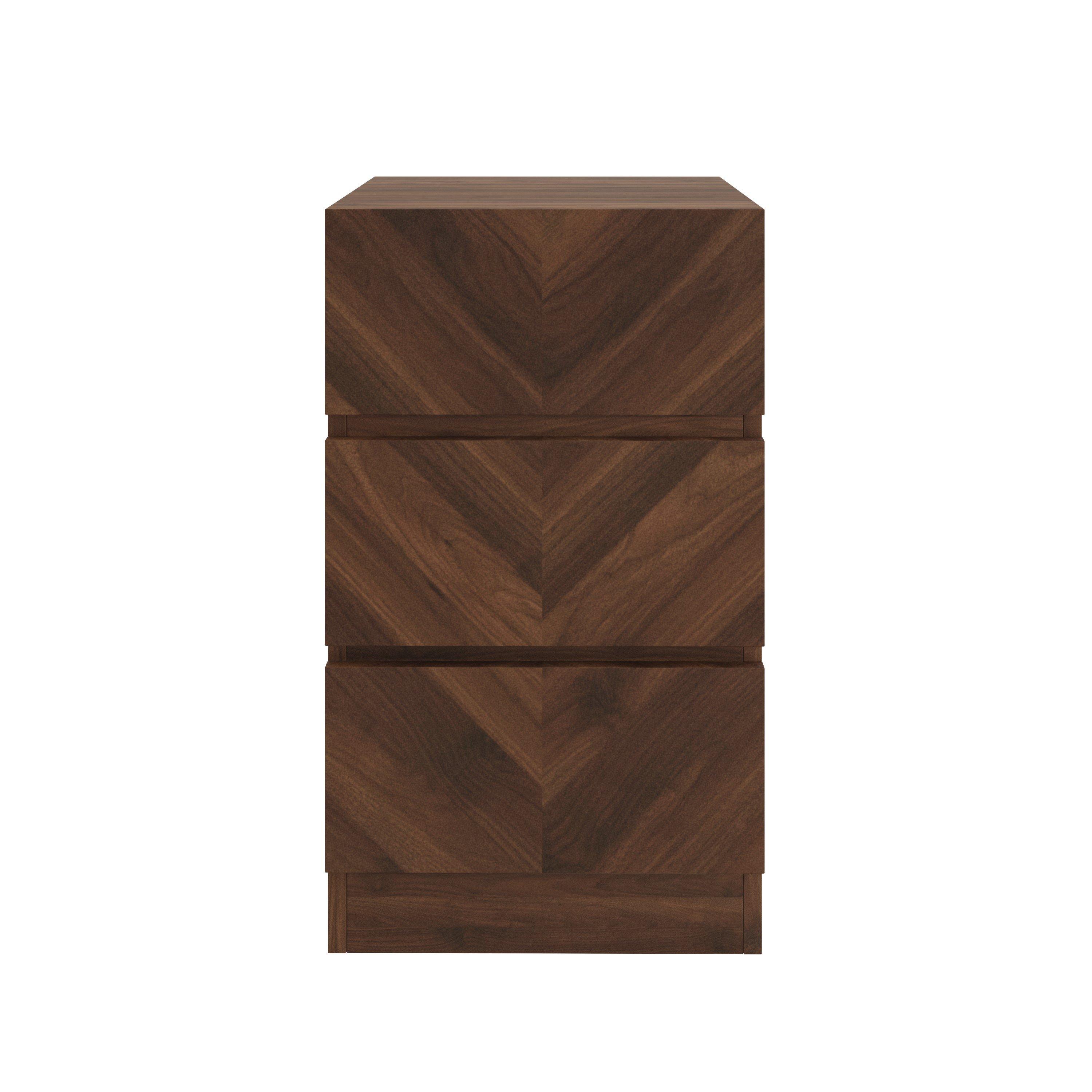 Royal Walnut - GFW - GFW Catania 3 Drawer Bedside Table - 3