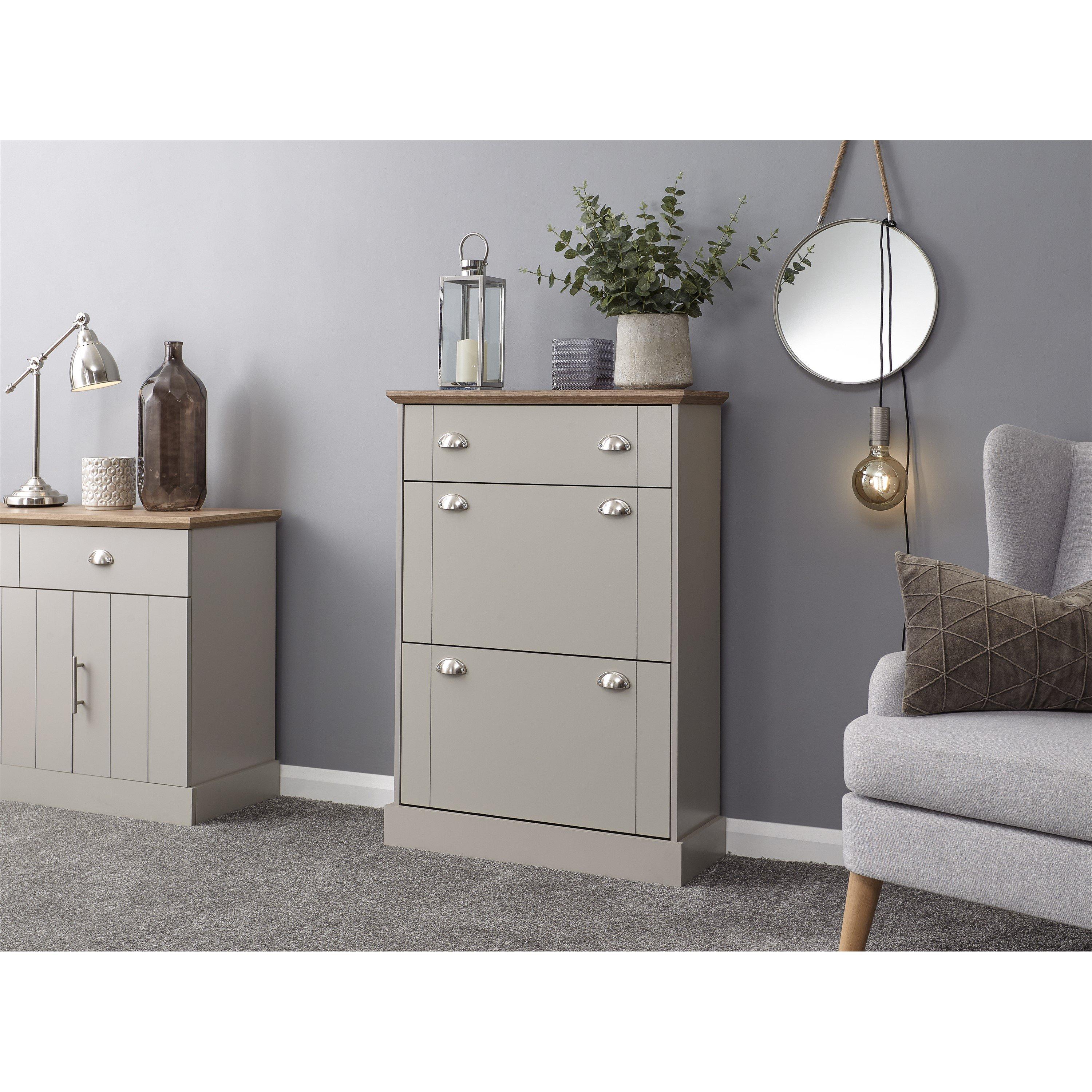 Grey - GFW - GFW Kendal Deluxe Shoe Cabinet - 1