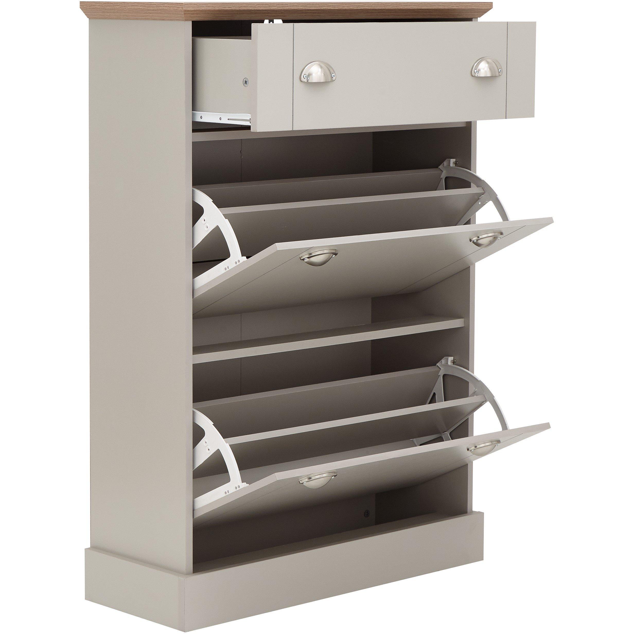 Grey - GFW - GFW Kendal Deluxe Shoe Cabinet - 3