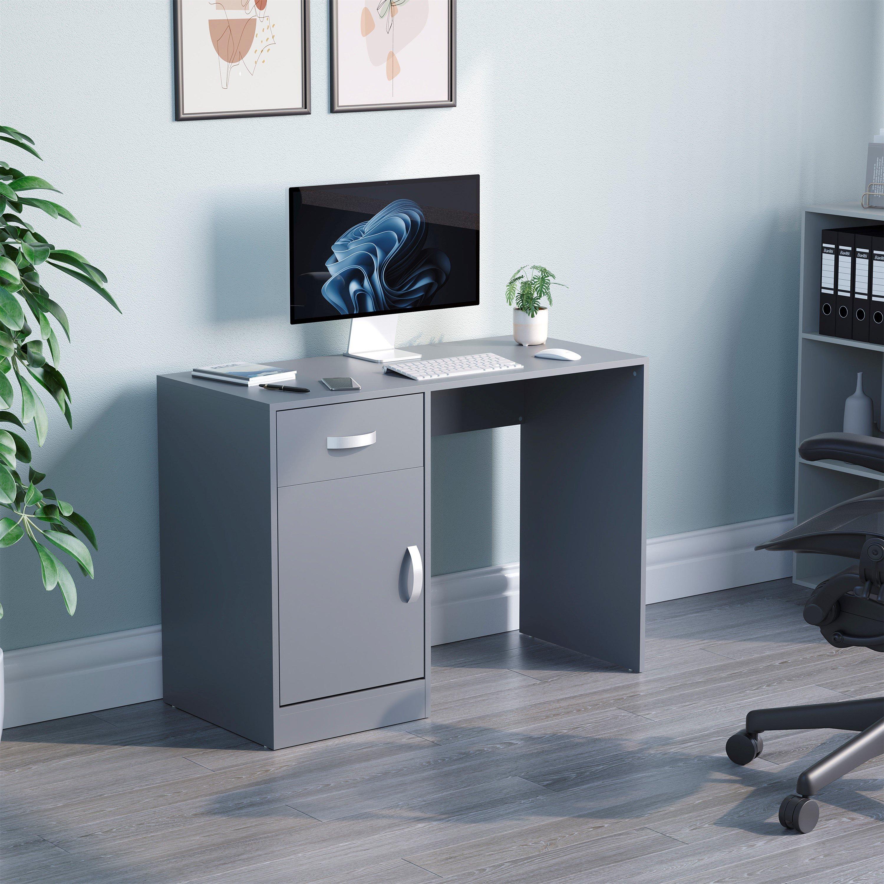 Grey - Lassic - Vida Designs Hudson Computer Desk - 1