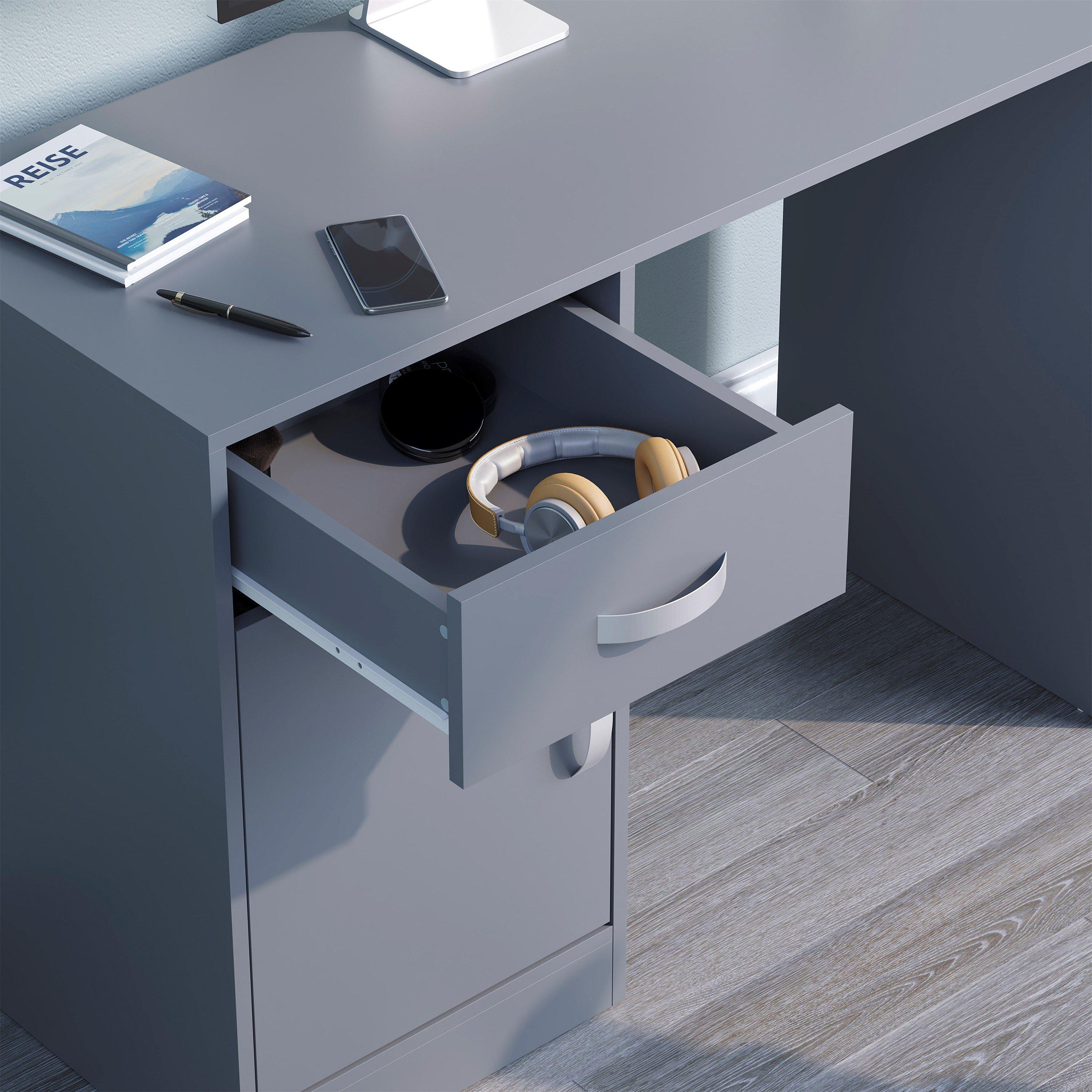 Grey - Lassic - Vida Designs Hudson Computer Desk - 5