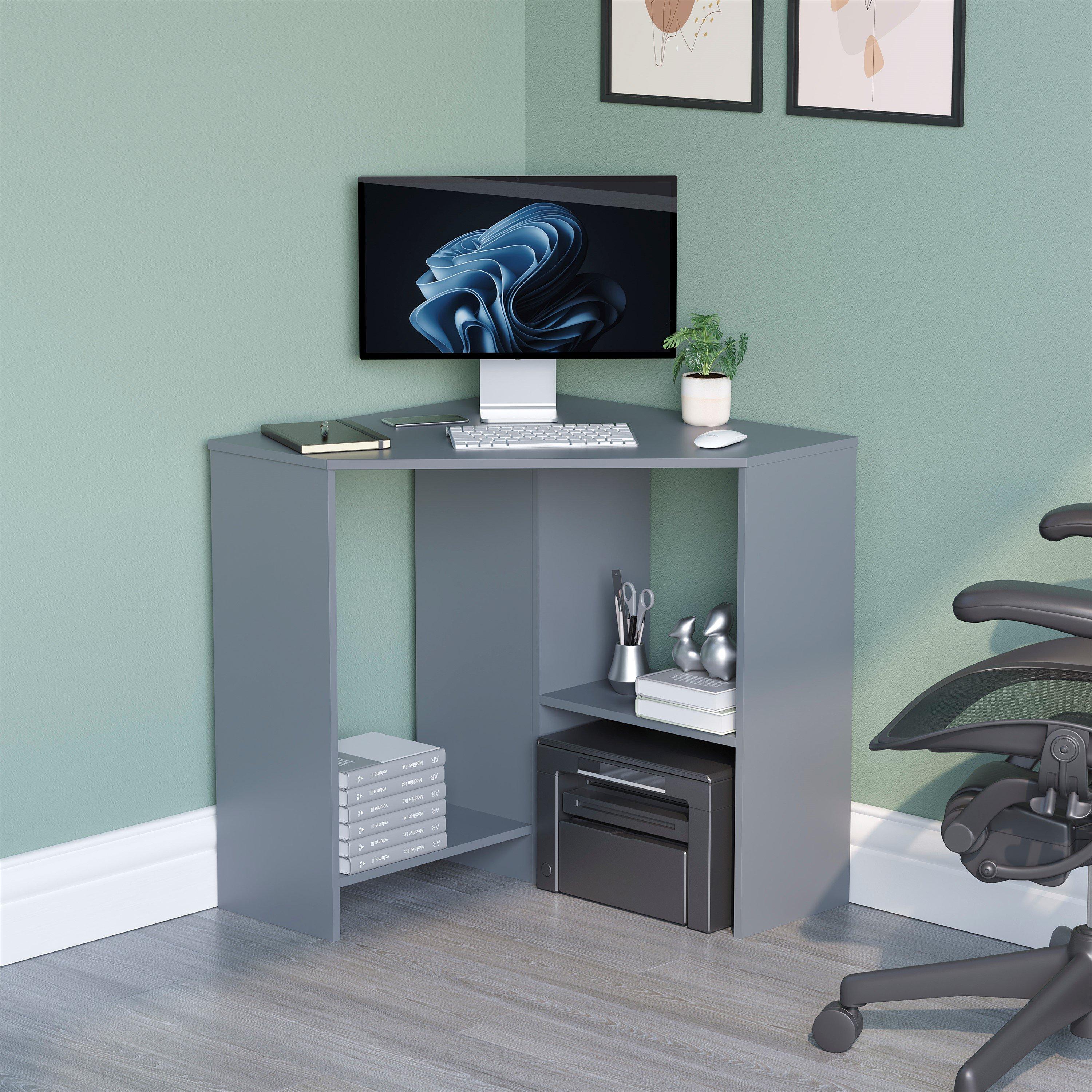 Grey - Lassic - Vida Designs Hetton Corner Computer Desk - 1