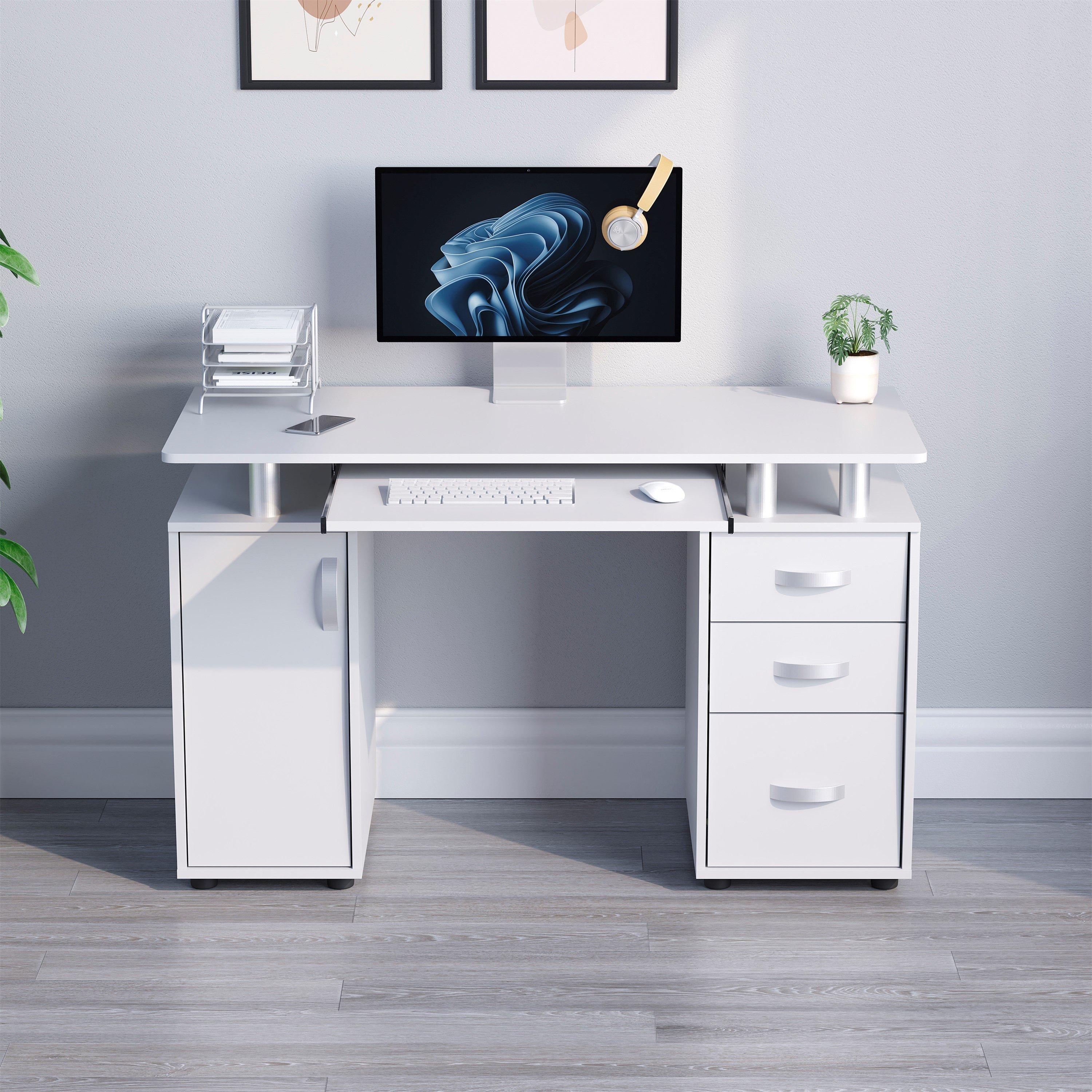 White - Lassic - Vida Designs Otley 3 Drawer Computer Desk - 3