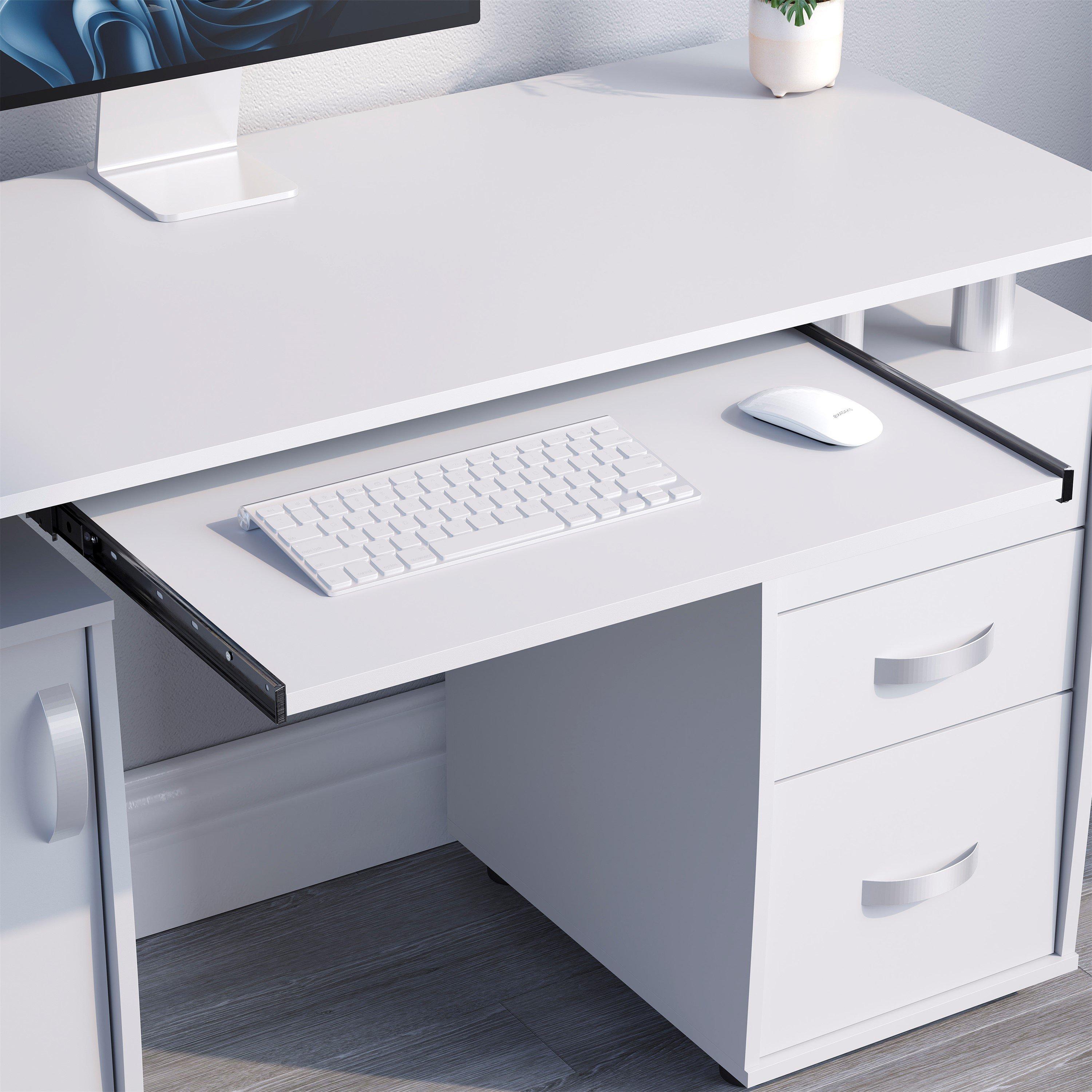 White - Lassic - Vida Designs Otley 3 Drawer Computer Desk - 4