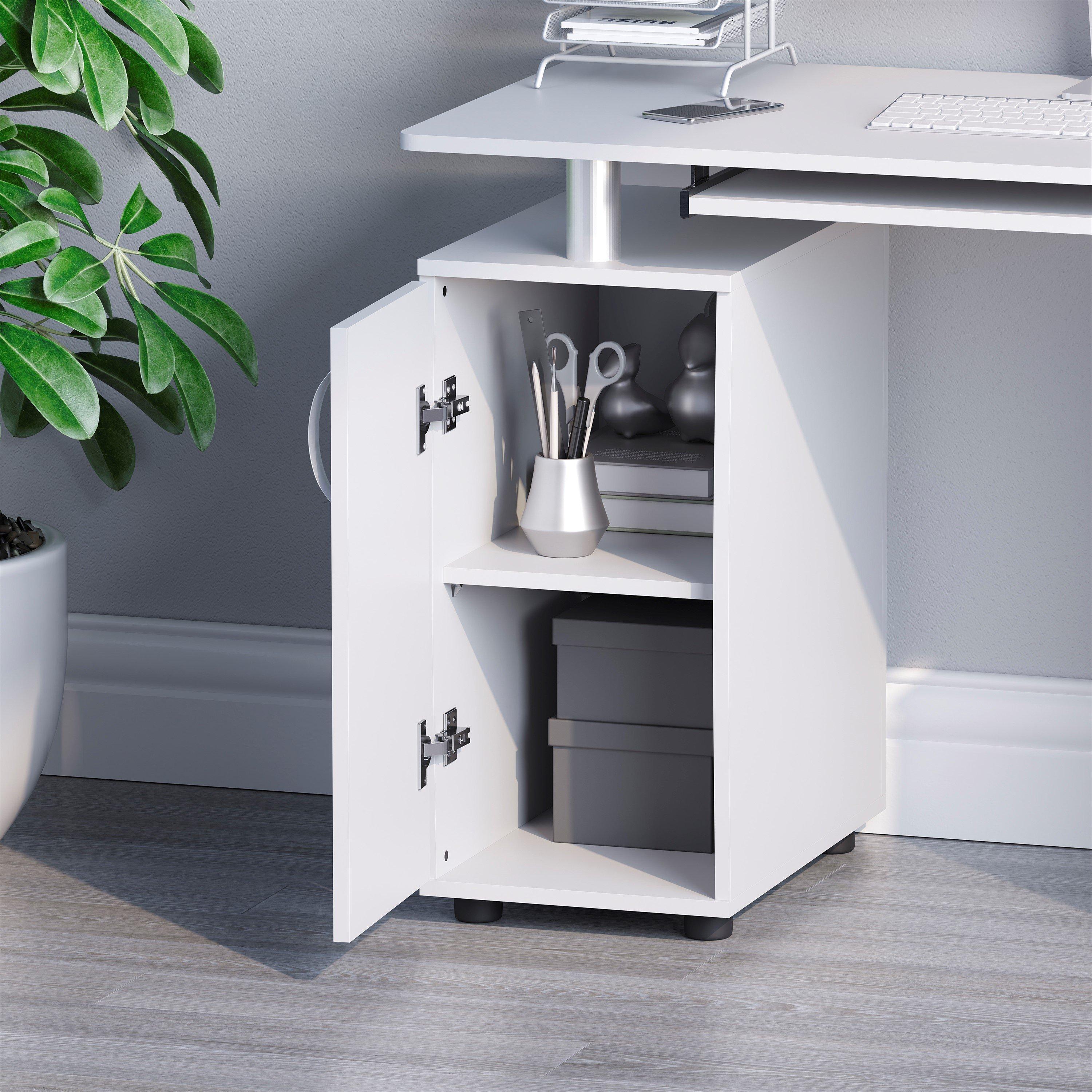 White - Lassic - Vida Designs Otley 3 Drawer Computer Desk - 5