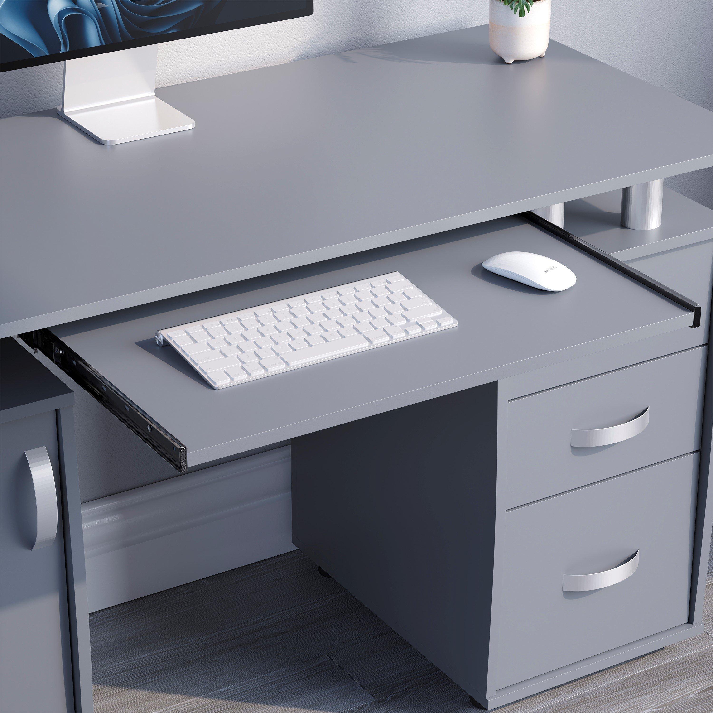 Grey - Lassic - Vida Designs Otley 3 Drawer Computer Desk - 4