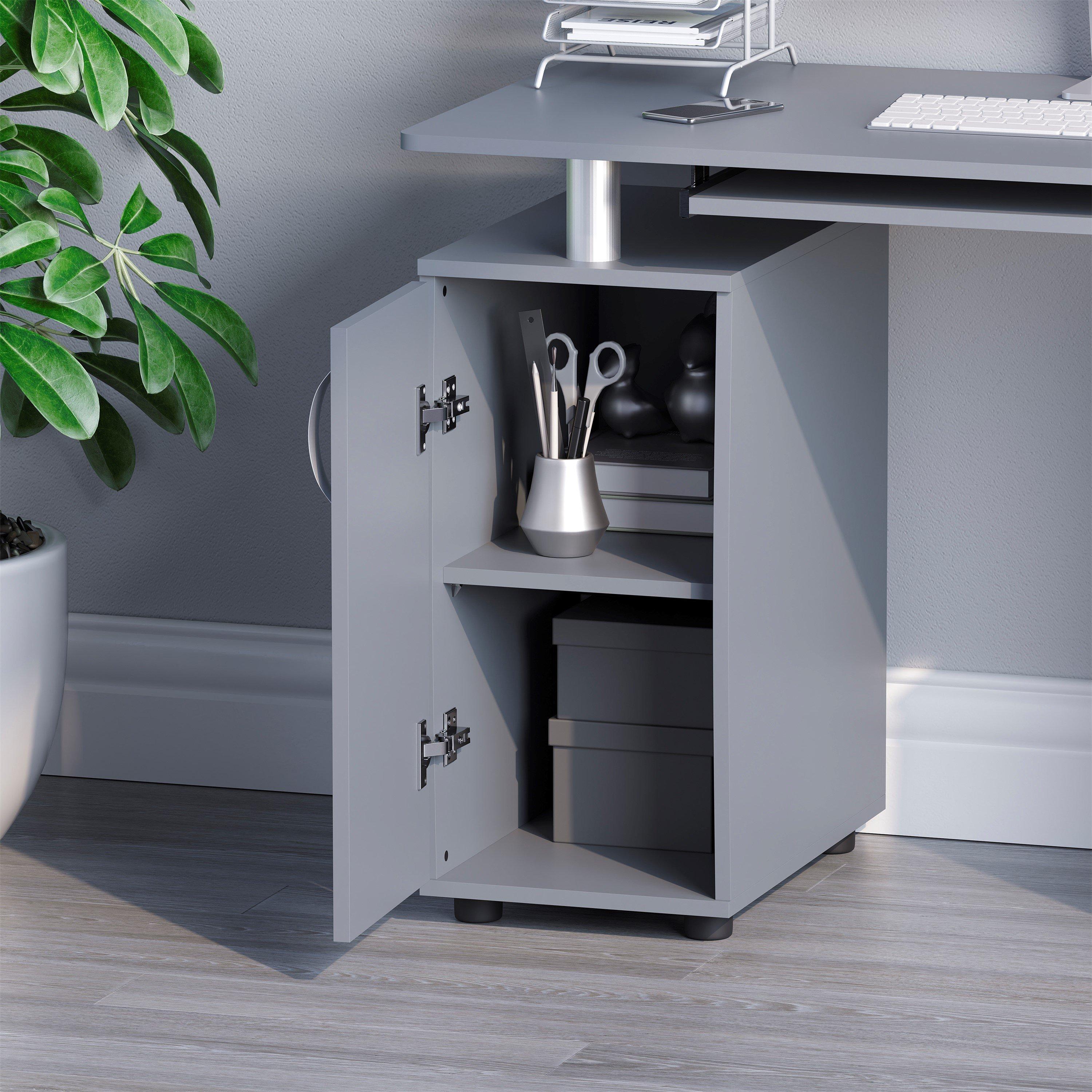 Grey - Lassic - Vida Designs Otley 3 Drawer Computer Desk - 5
