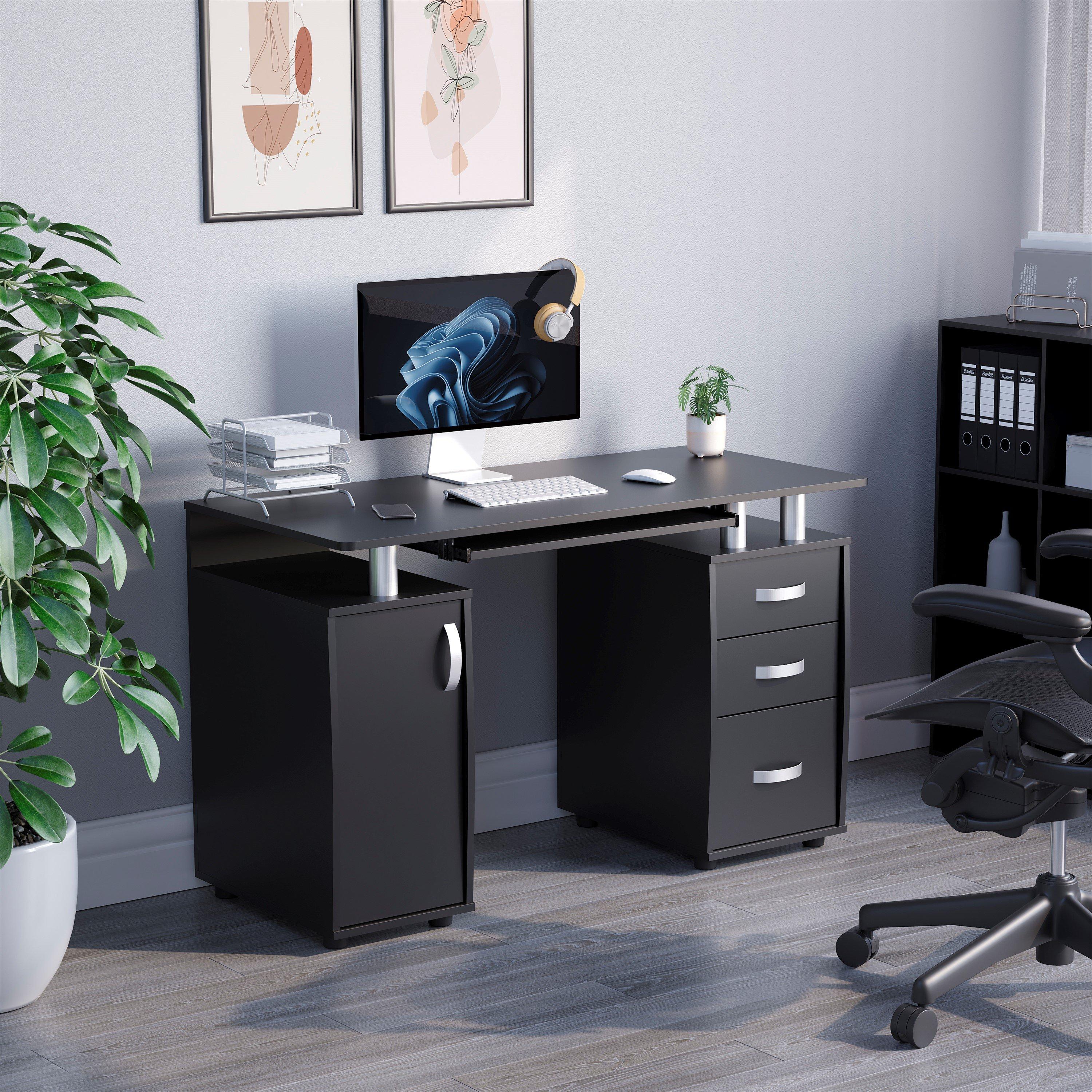 Lassic Vida Designs Otley 3 Drawer Computer Desk Black - Image 3