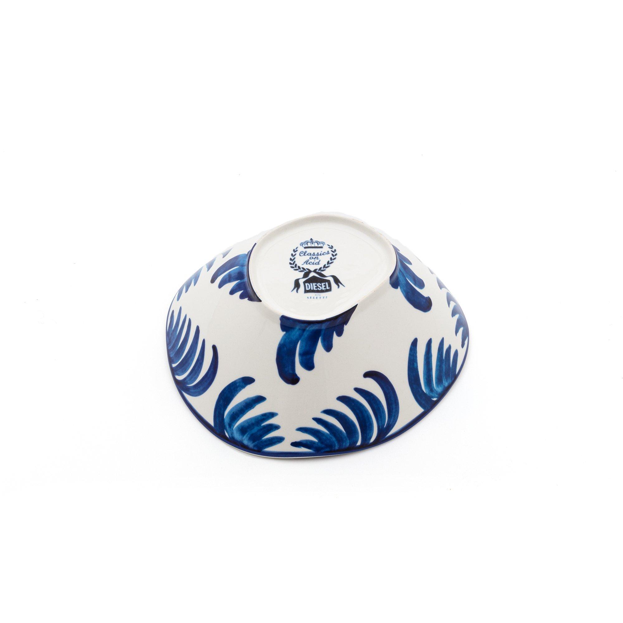 Blue/ White - Seletti - Classics on Acid Porcelain Salad/Pasta Bowl - Pajaro - 2