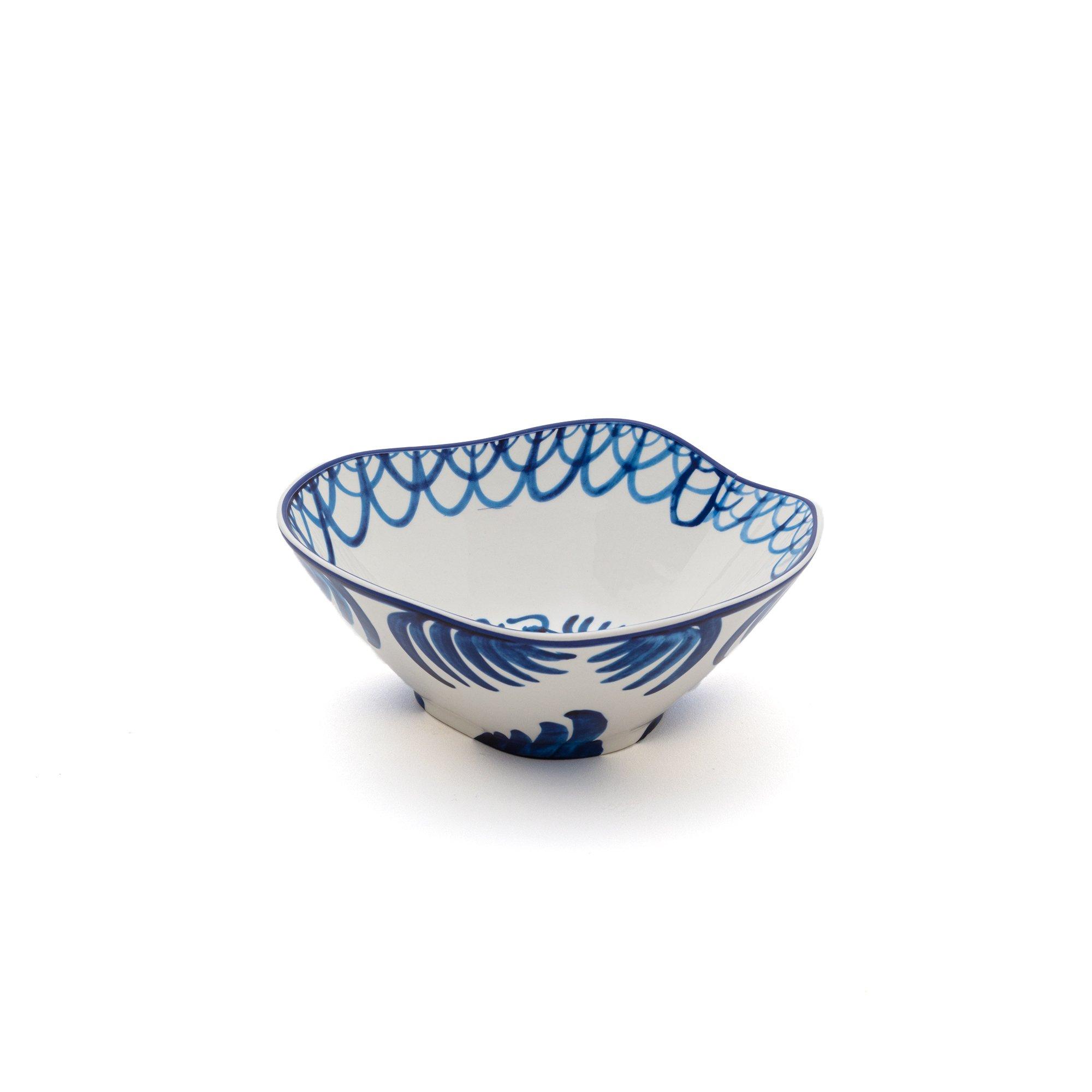 Blue/ White - Seletti - Classics on Acid Porcelain Salad/Pasta Bowl - Pajaro - 3