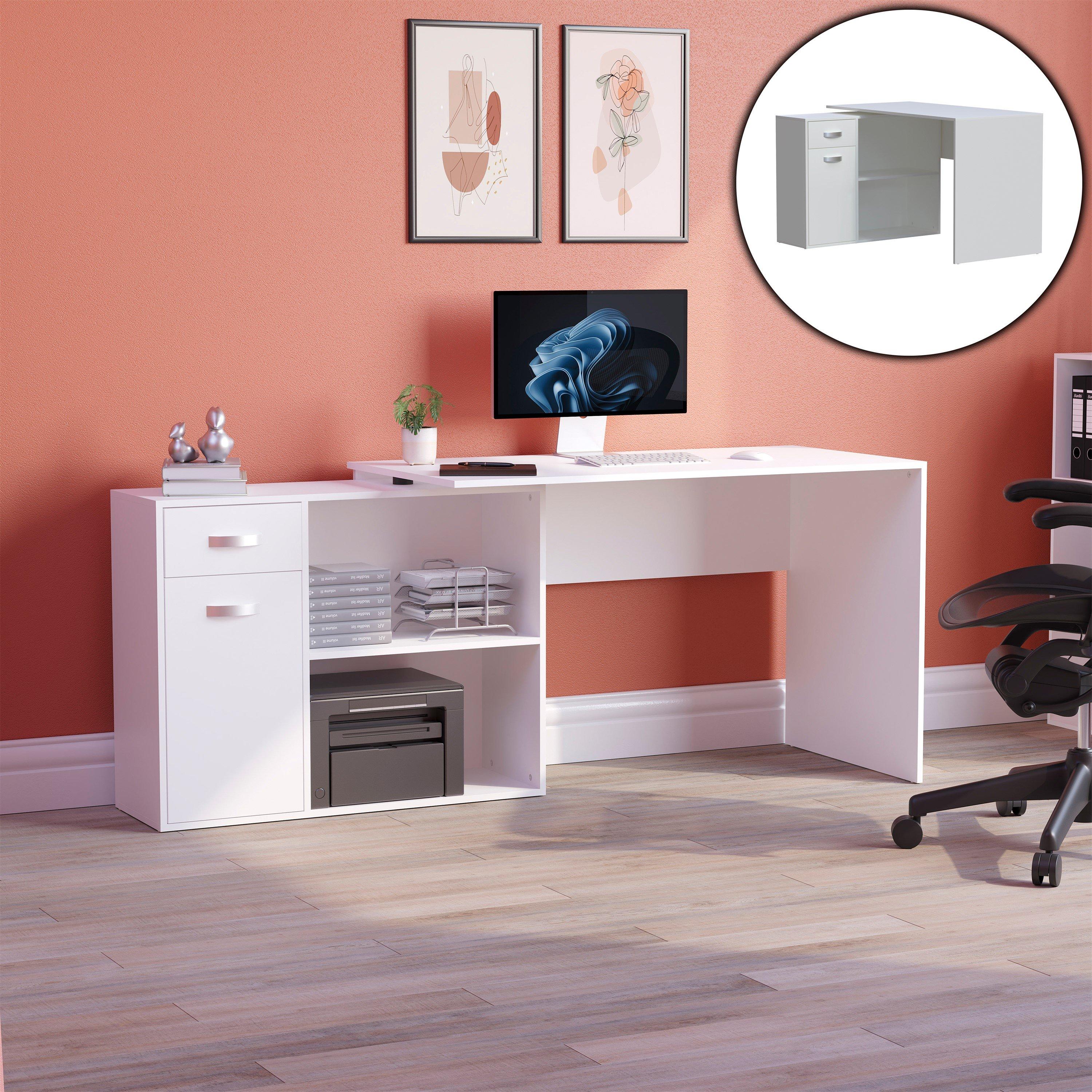 White - Lassic - Vida Designs Longton Adjustable Computer Desk - 1