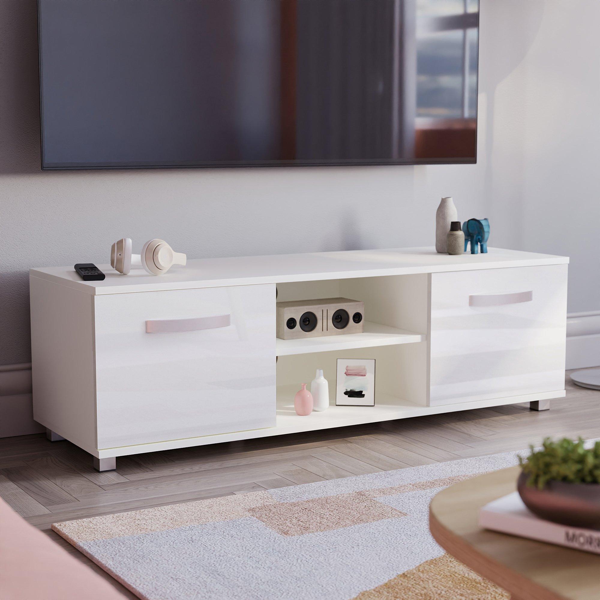 White - Lassic - Vida Designs Cosmo 2 Door TV Unit 120cm - 1