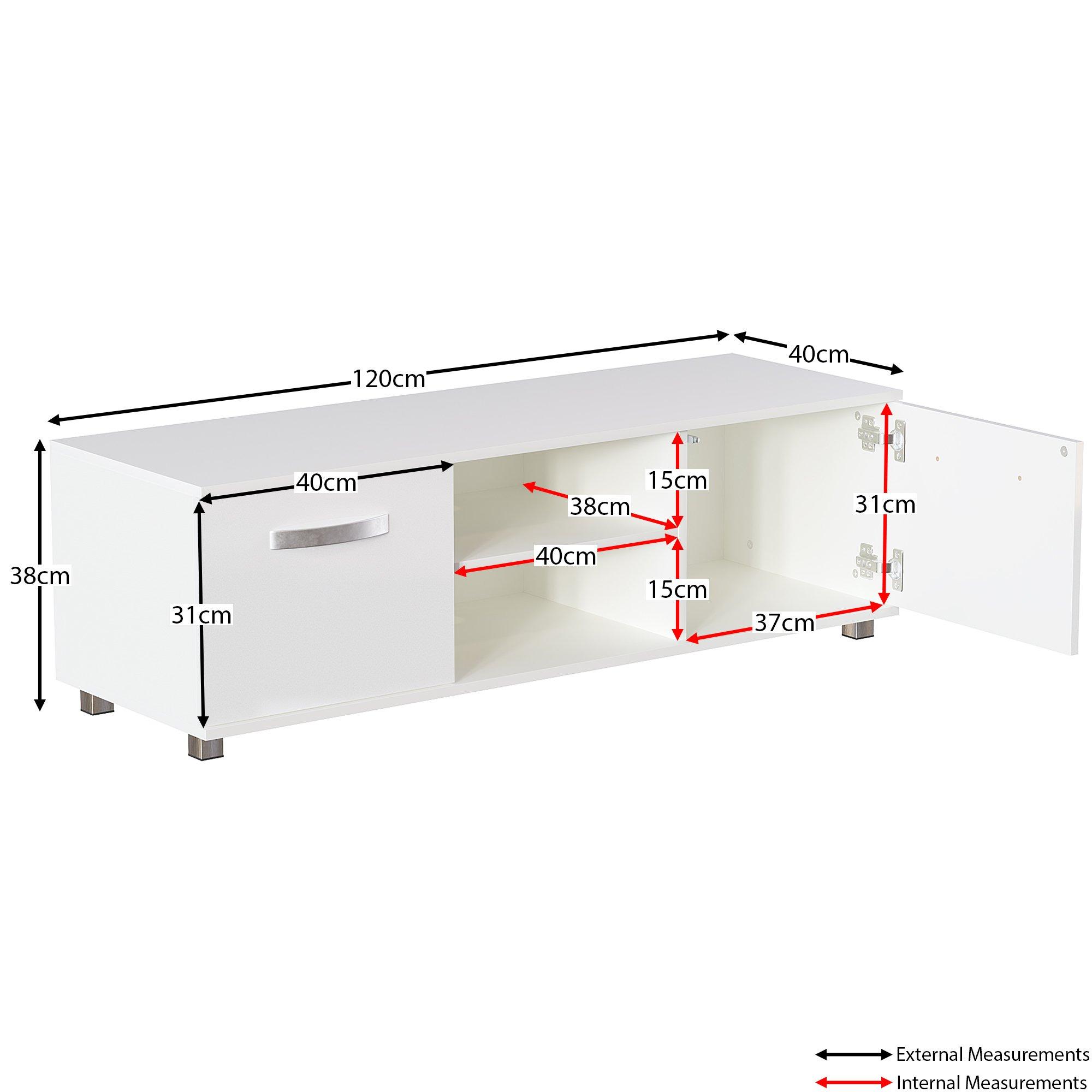 White - Lassic - Vida Designs Cosmo 2 Door TV Unit 120cm - 2