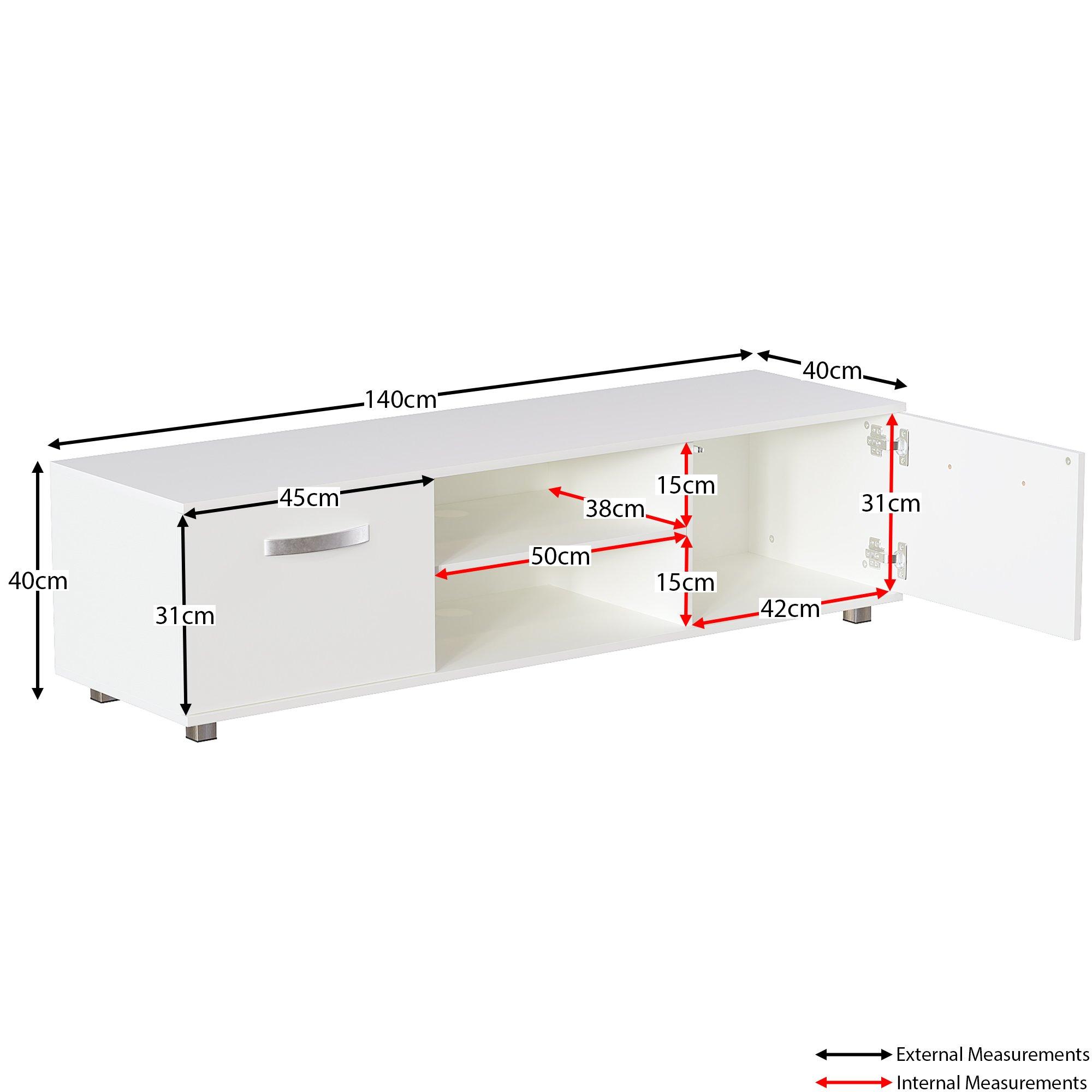 White - Lassic - Vida Designs Cosmo 2 Door TV Unit 140cm - 2