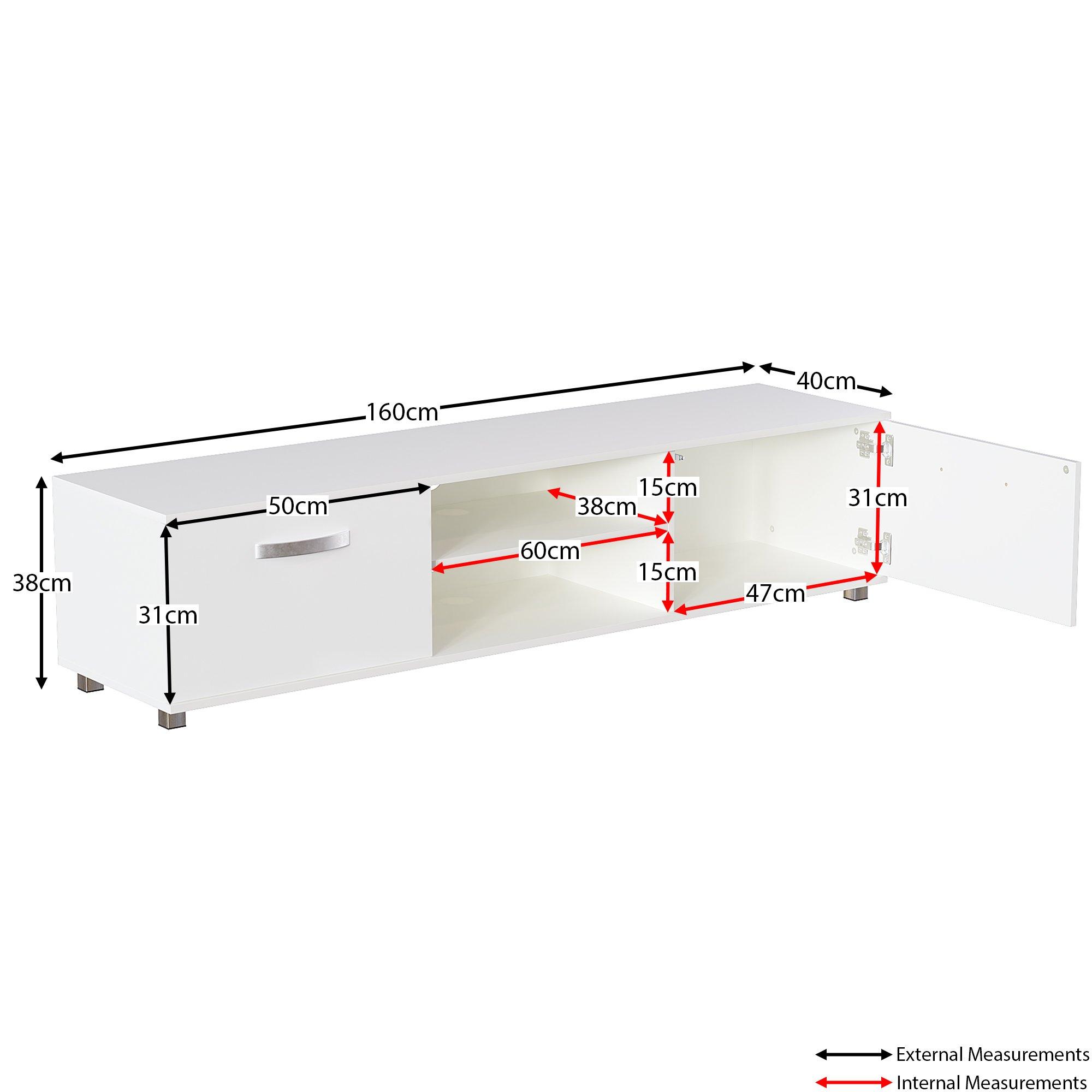 White - Lassic - Vida Designs Cosmo 2 Door TV Unit 160cm - 2