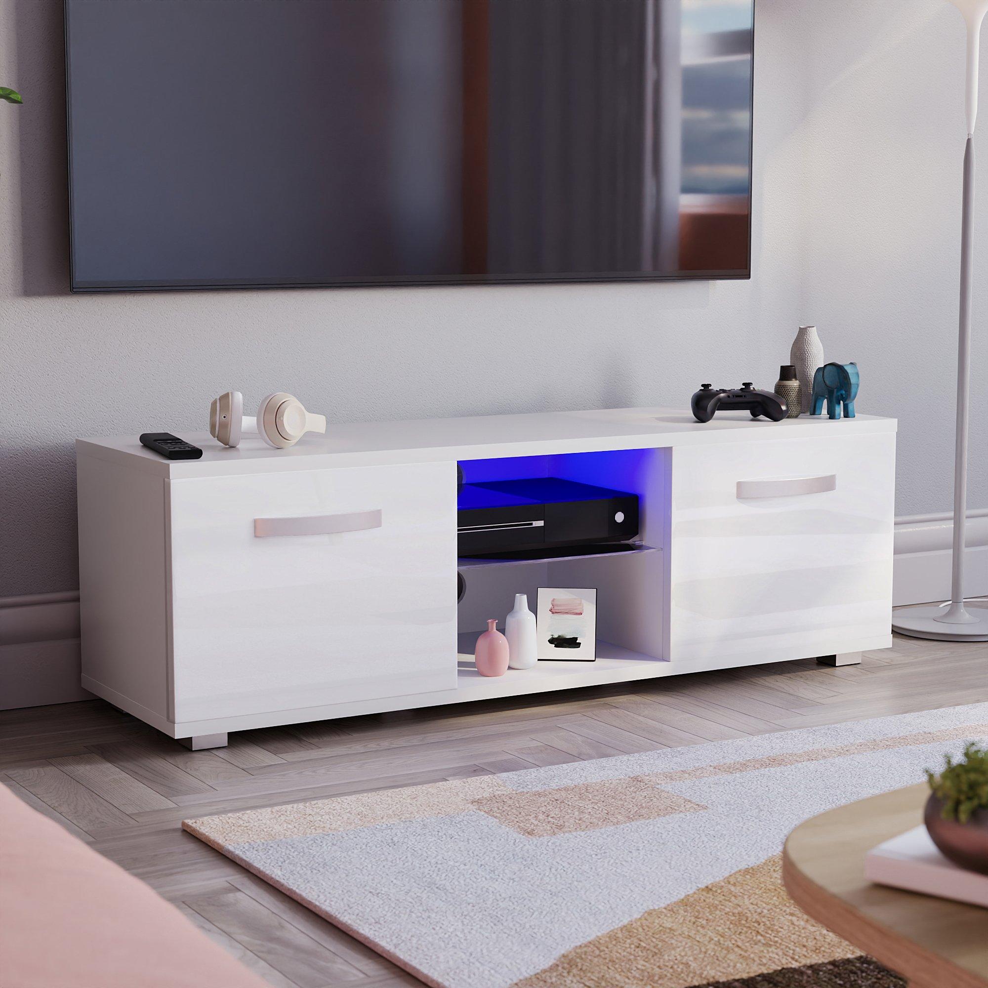 White - Lassic - Vida Designs Cosmo 2 Door LED TV Unit 120cm - 1