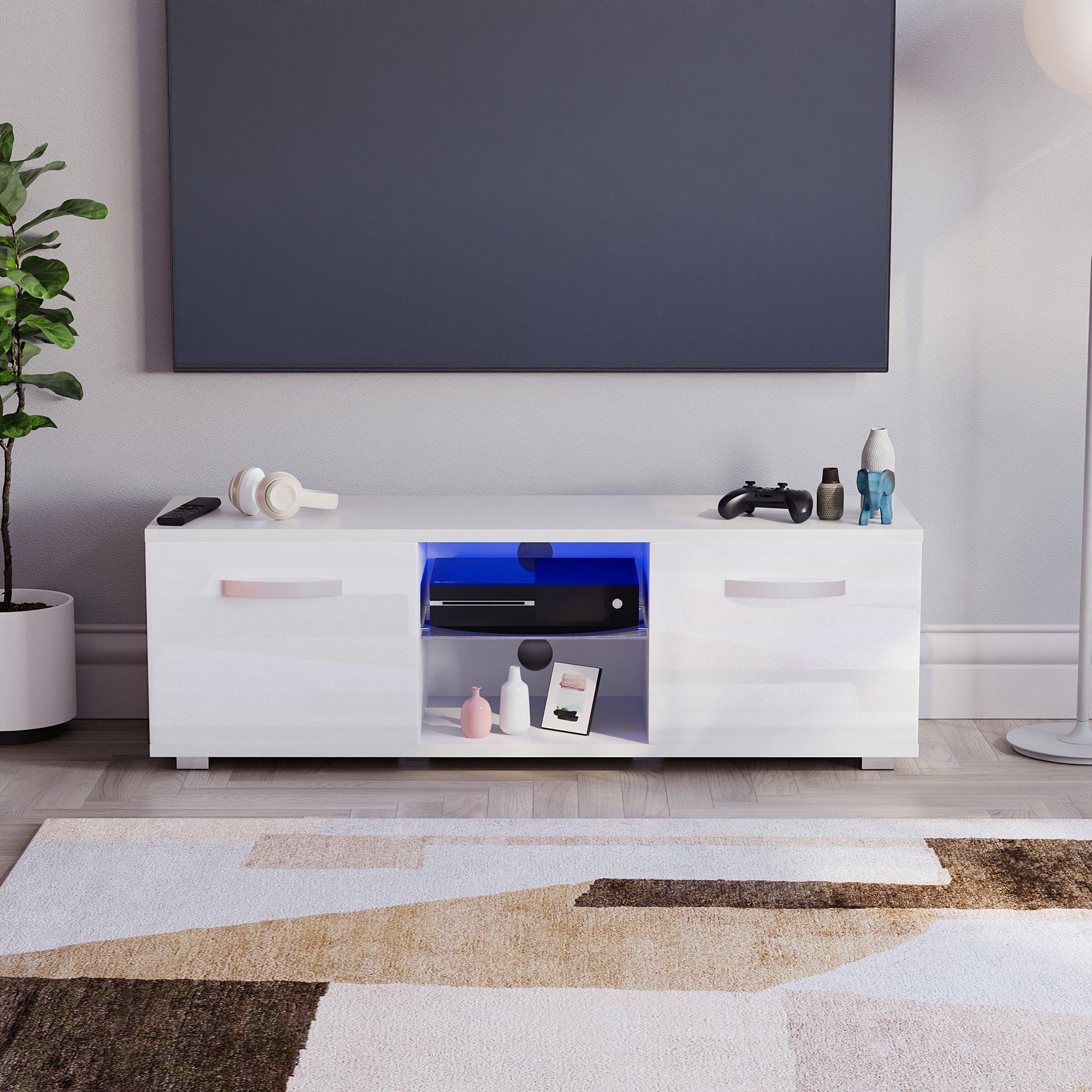 White - Lassic - Vida Designs Cosmo 2 Door LED TV Unit 120cm - 3