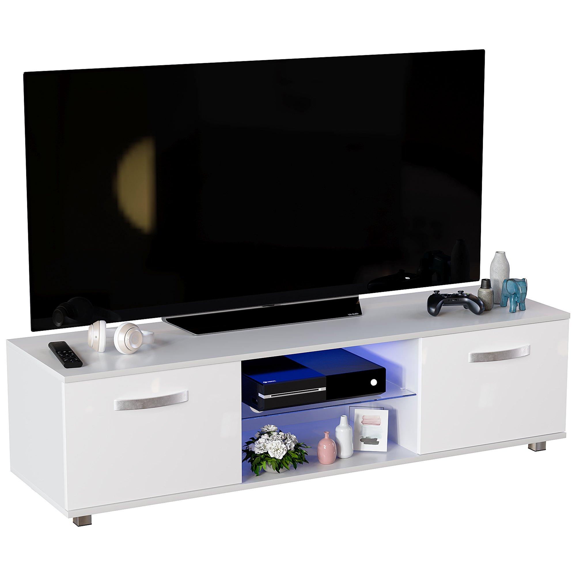 White - Lassic - Vida Designs Cosmo 2 Door Multi LED TV Unit 140cm - 12