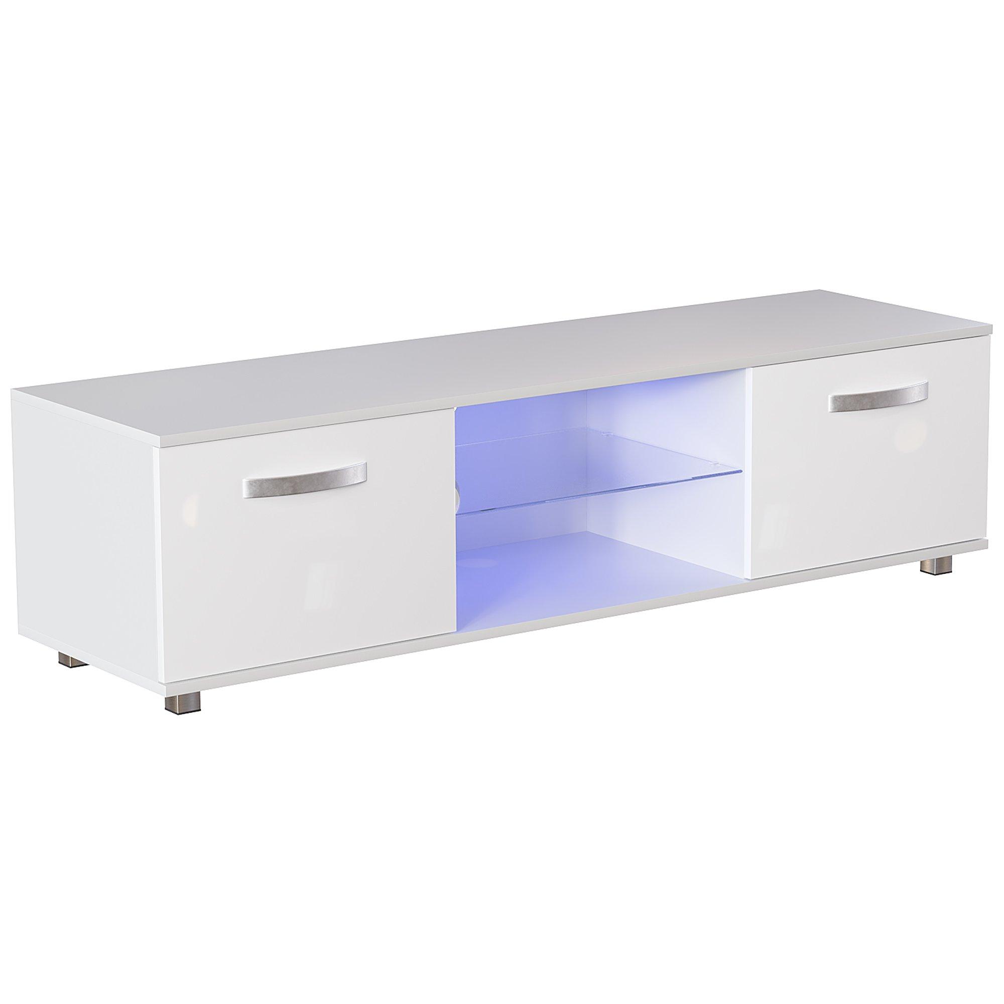 White - Lassic - Vida Designs Cosmo 2 Door Multi LED TV Unit 140cm - 14