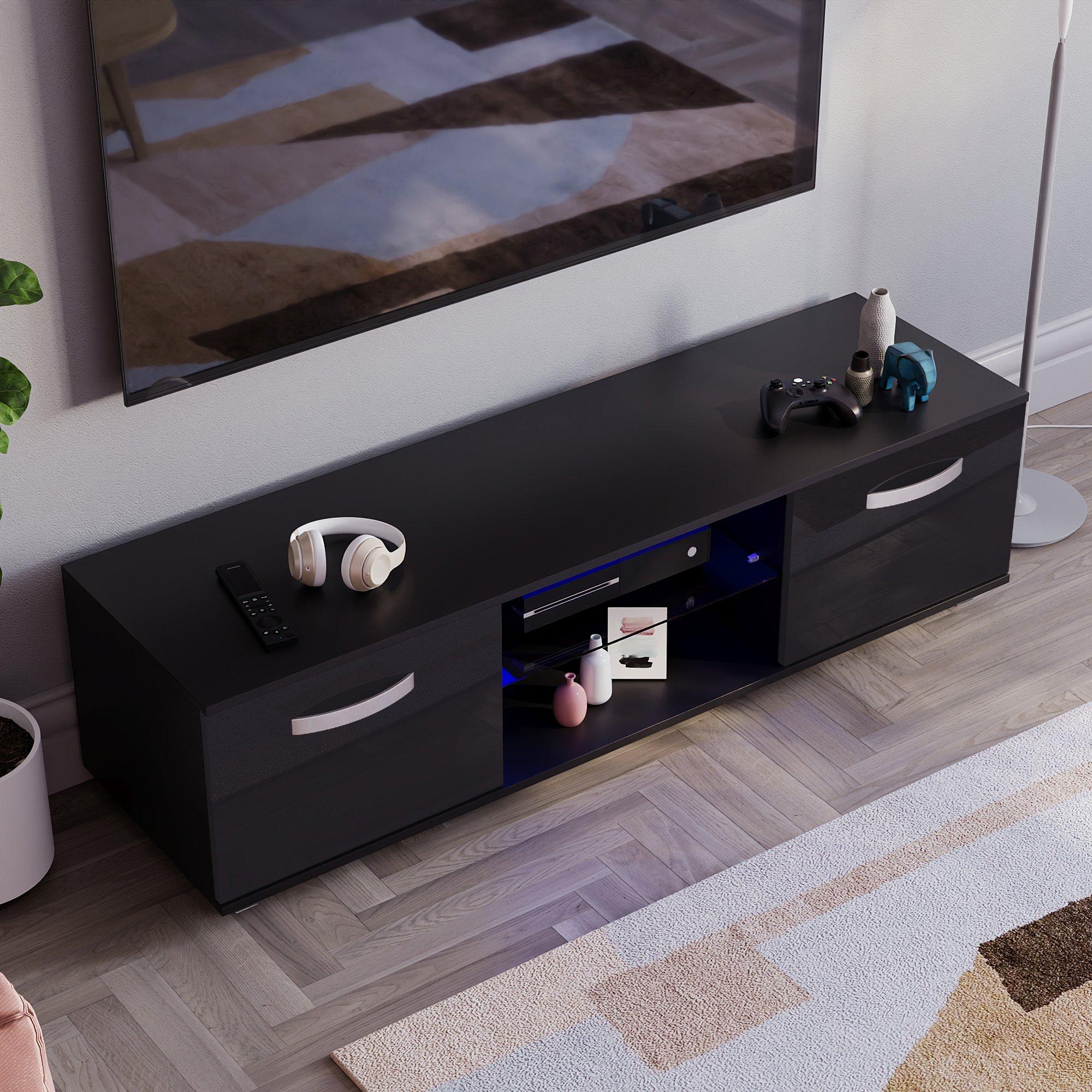 Black - Lassic - Vida Designs Cosmo 2 Door Multi LED TV Unit 140cm - 6