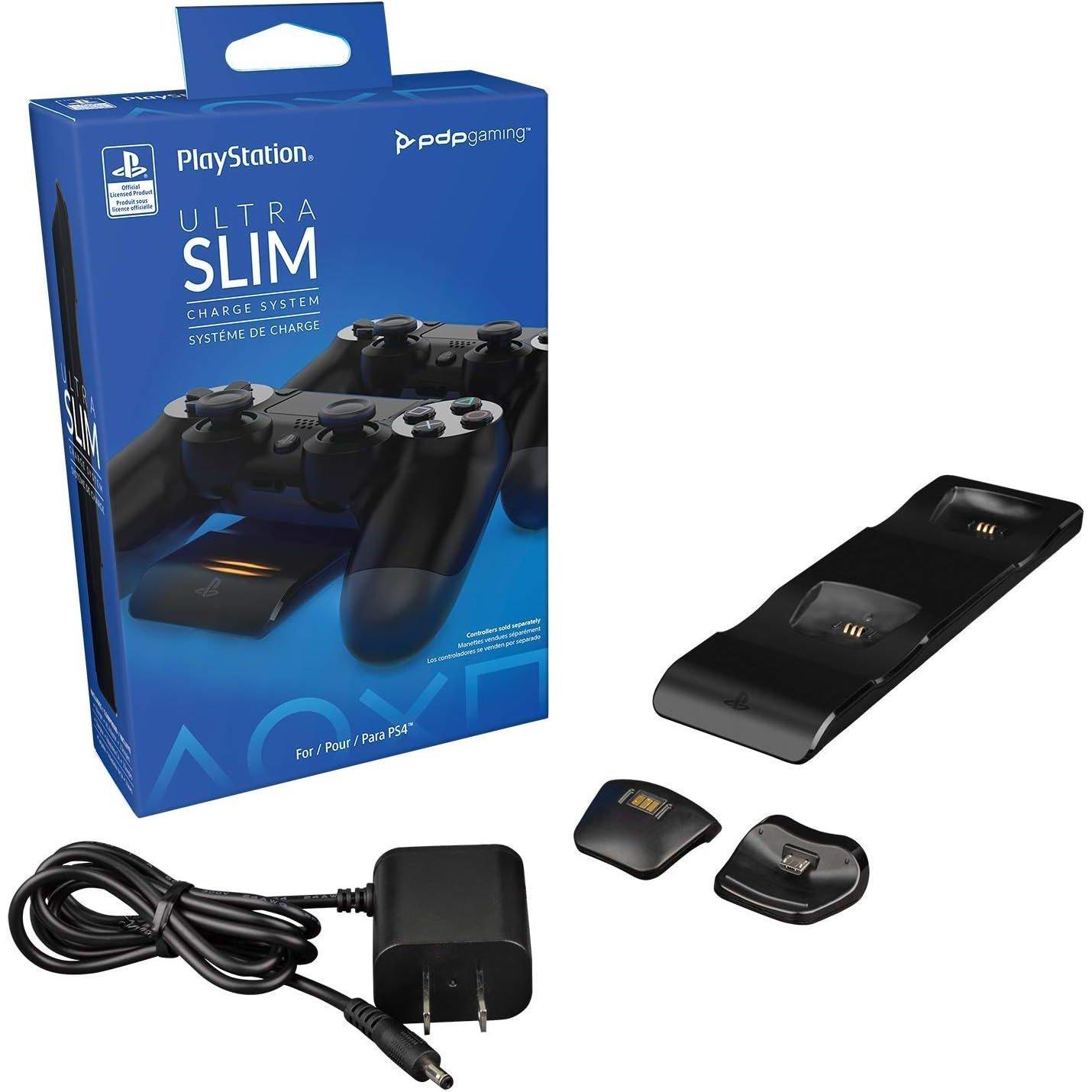 PDP Licensed PS4 Ultra Slim Dual Charger - Black
