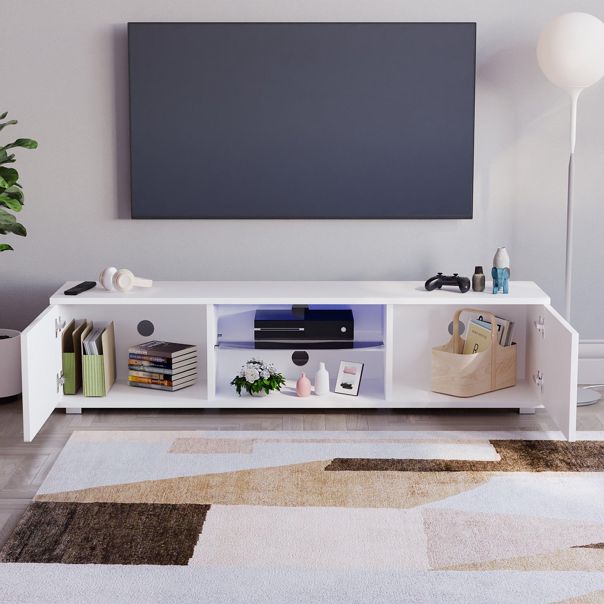 White - Lassic - Vida Designs Cosmo 2 Door Multi LED TV Unit 160cm - 4