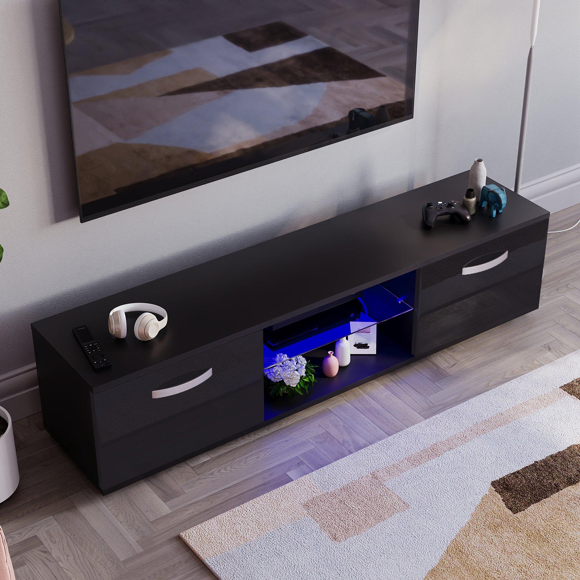 Black - Lassic - Vida Designs Cosmo 2 Door Multi LED TV Unit 160cm - 11
