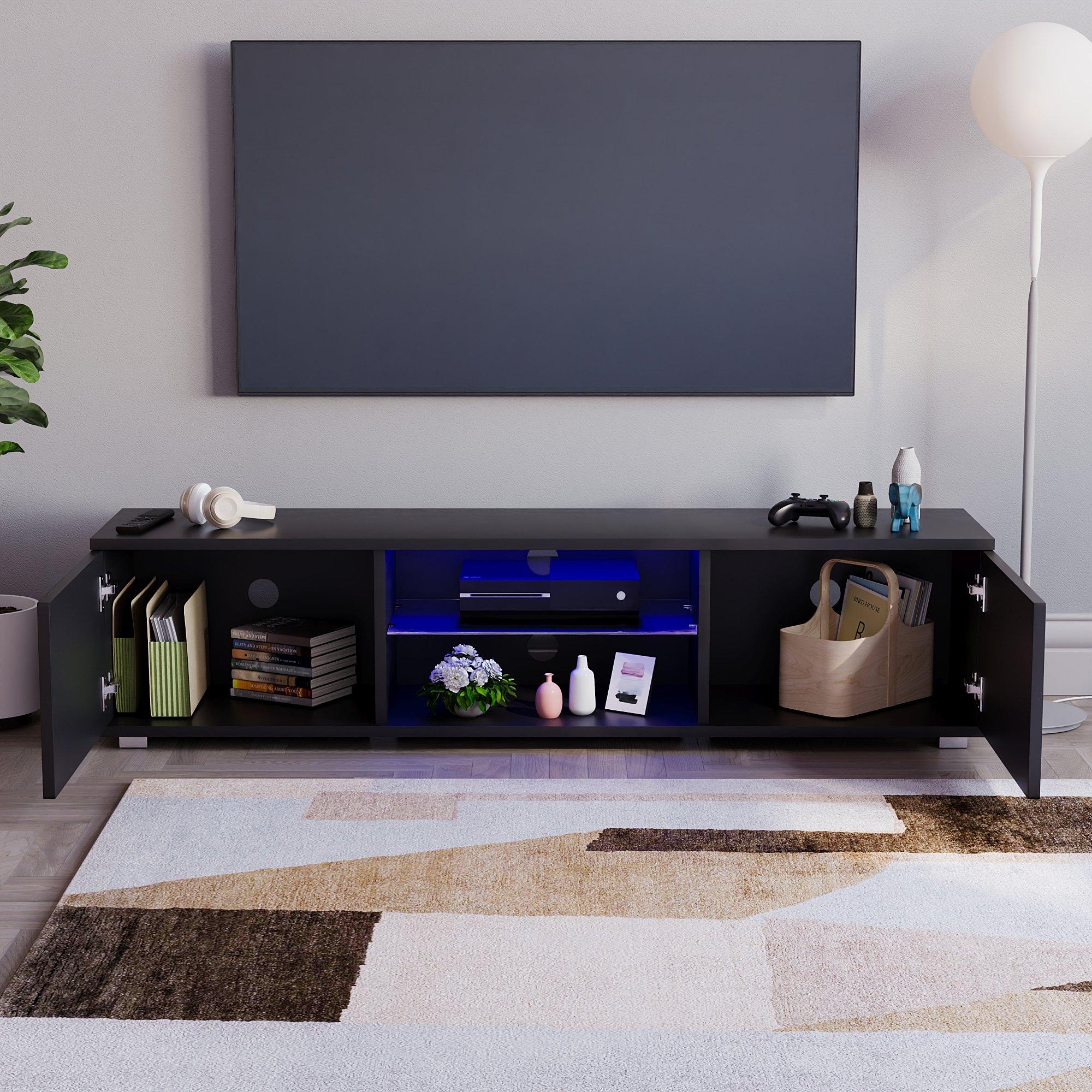 Black - Lassic - Vida Designs Cosmo 2 Door Multi LED TV Unit 160cm - 5