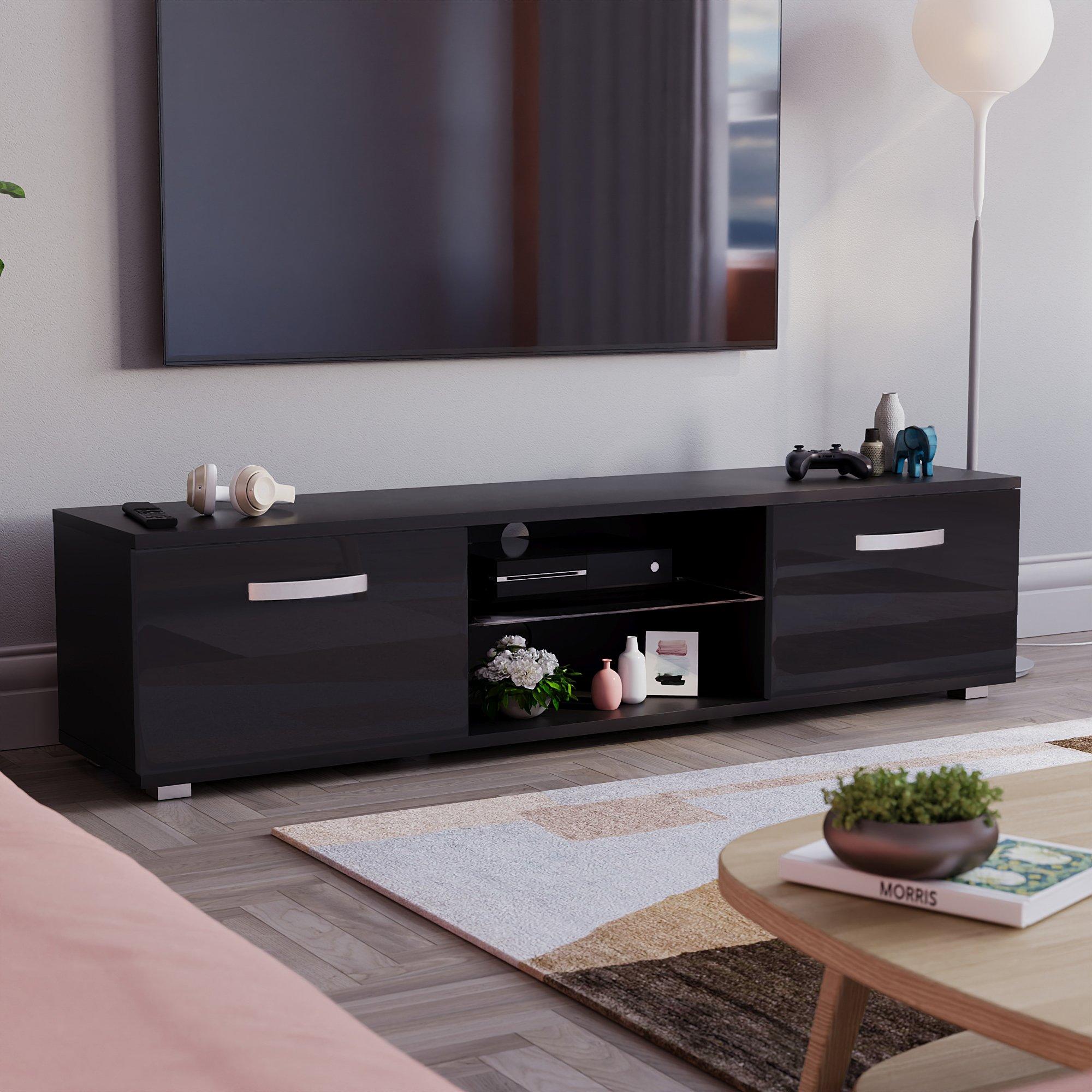 Black - Lassic - Vida Designs Cosmo 2 Door Multi LED TV Unit 160cm - 6