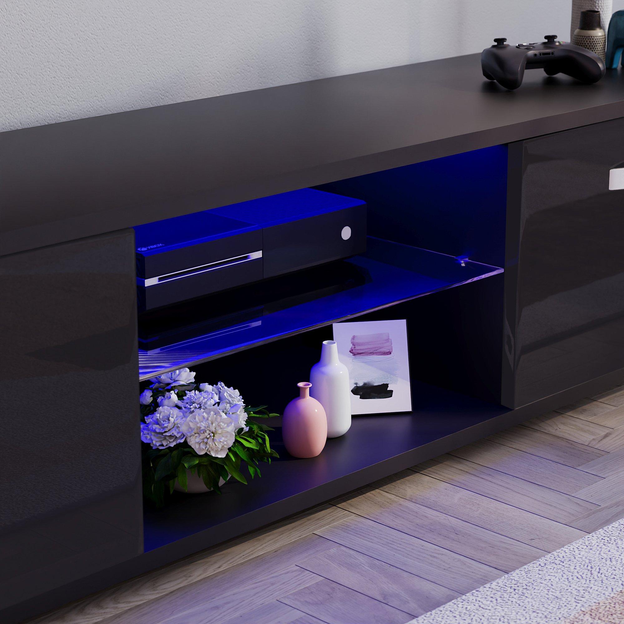 Black - Lassic - Vida Designs Cosmo 2 Door Multi LED TV Unit 160cm - 8