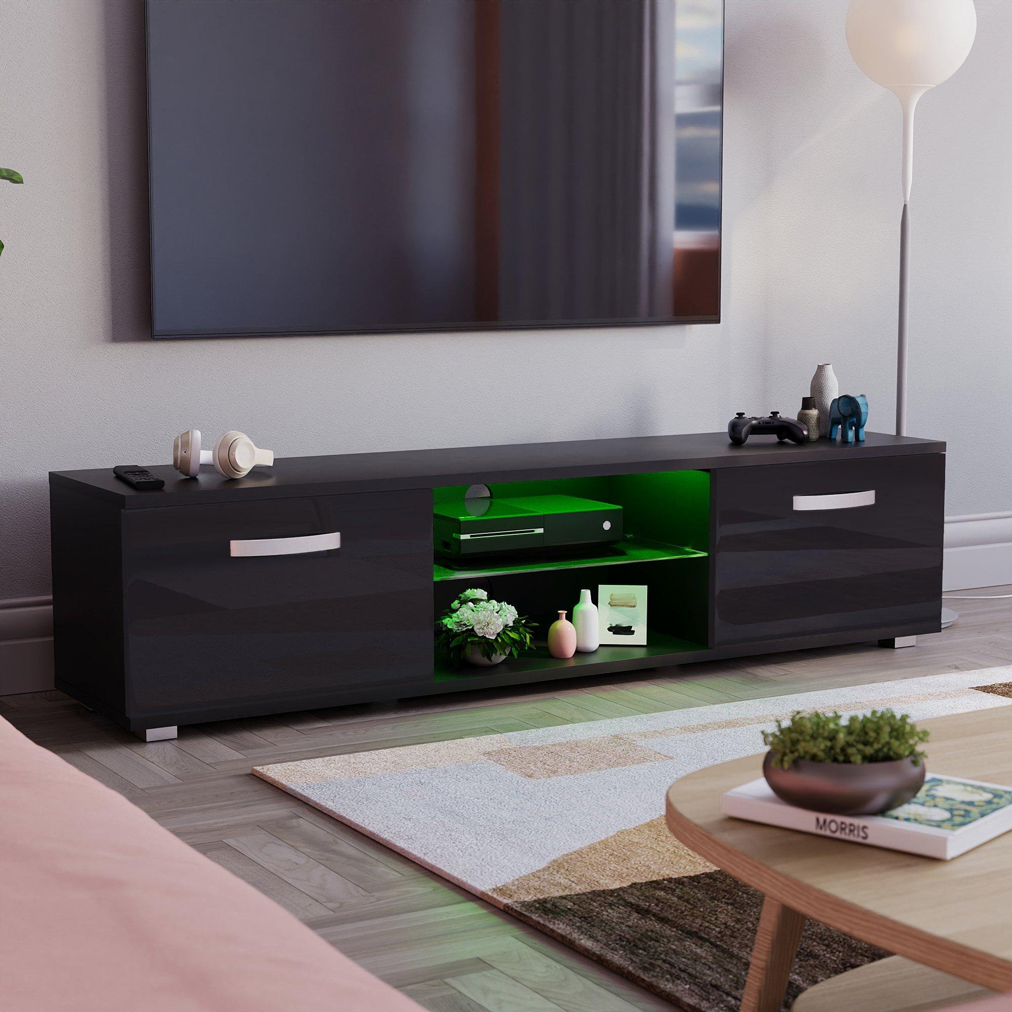 Black - Lassic - Vida Designs Cosmo 2 Door Multi LED TV Unit 160cm - 9