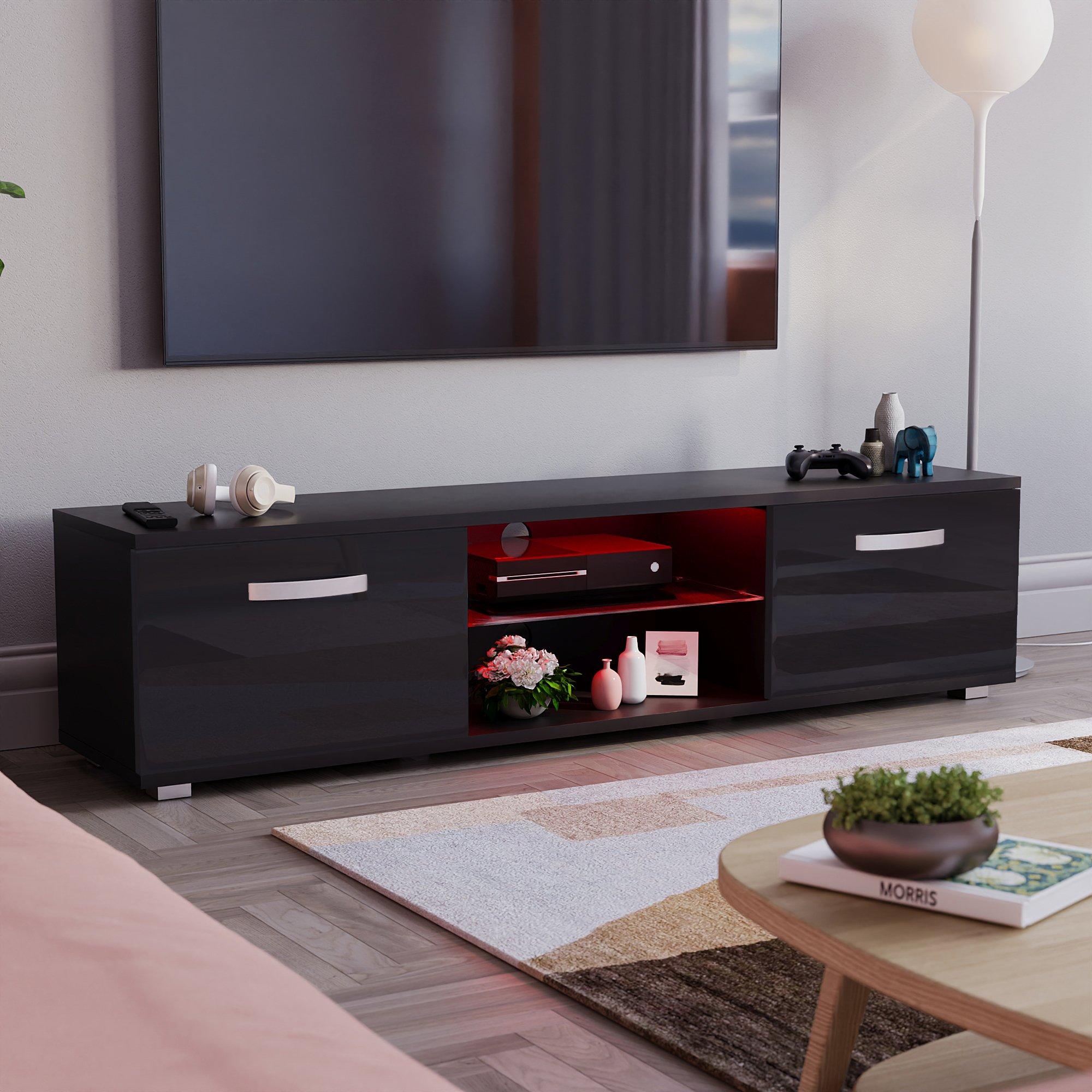 Black - Lassic - Vida Designs Cosmo 2 Door Multi LED TV Unit 160cm - 10