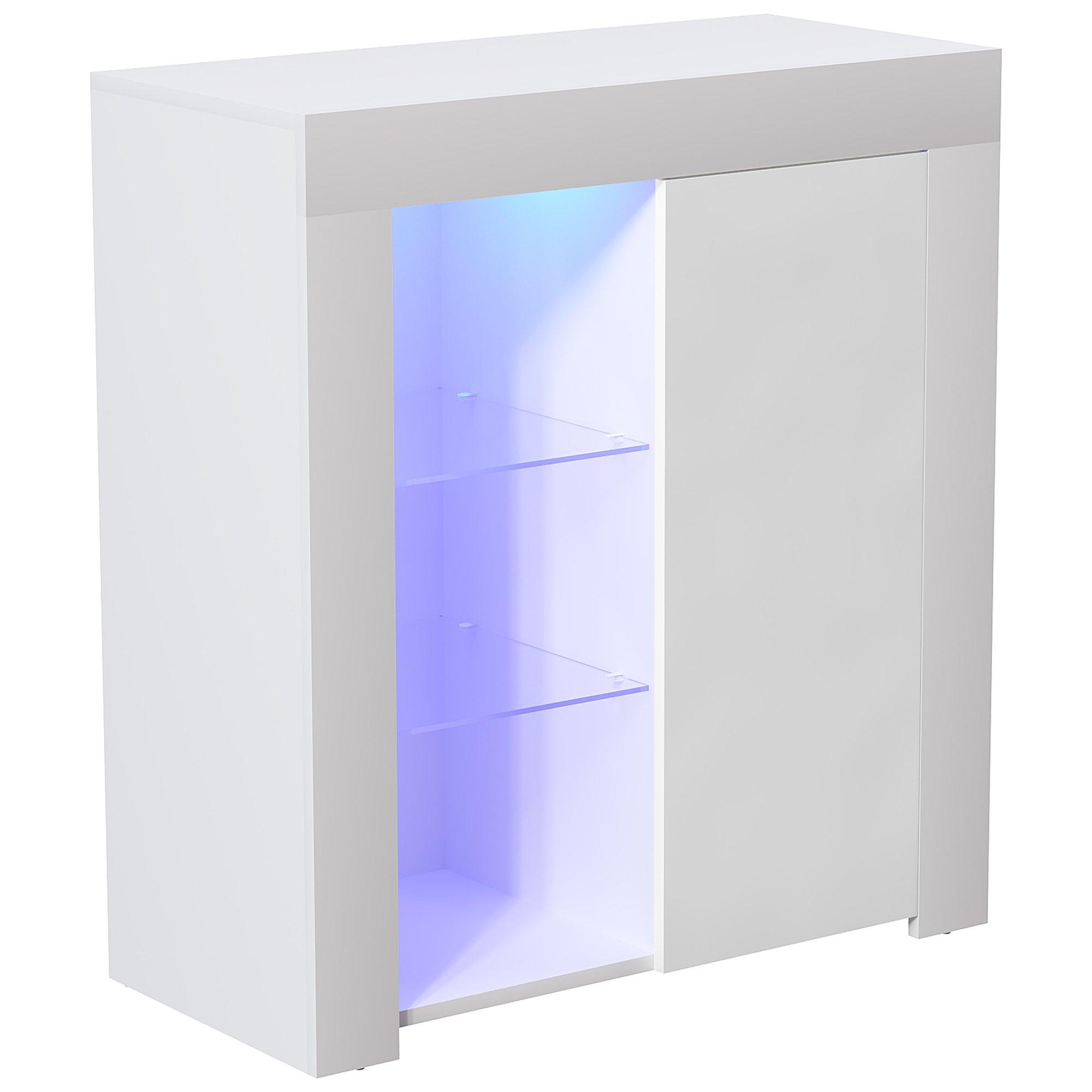 White - Lassic - Vida Designs Azura 1 Door Multi LED Sideboard - 11
