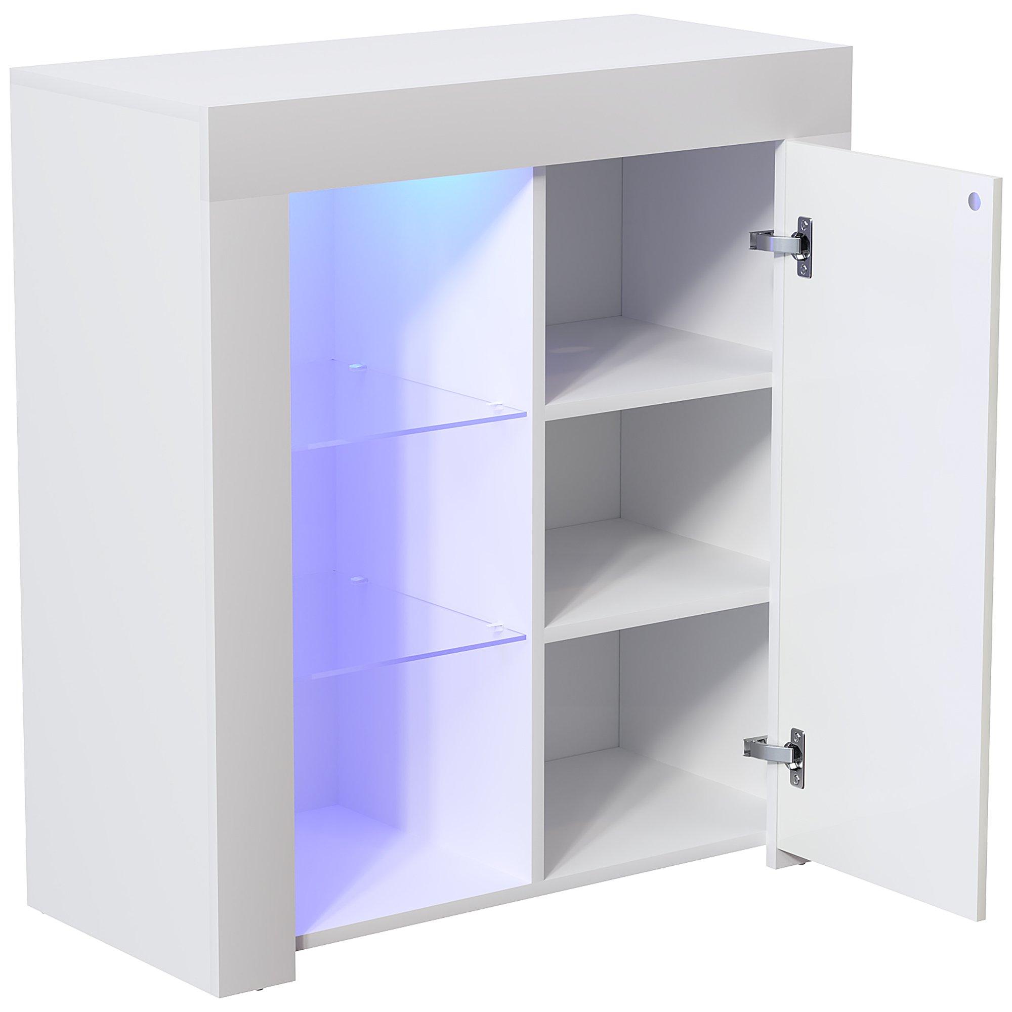 White - Lassic - Vida Designs Azura 1 Door Multi LED Sideboard - 10