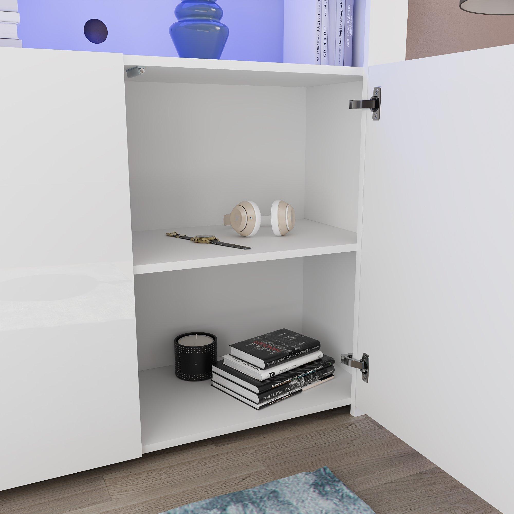 White - Lassic - Vida Designs Nova 2 Door Multi LED Sideboard - 8