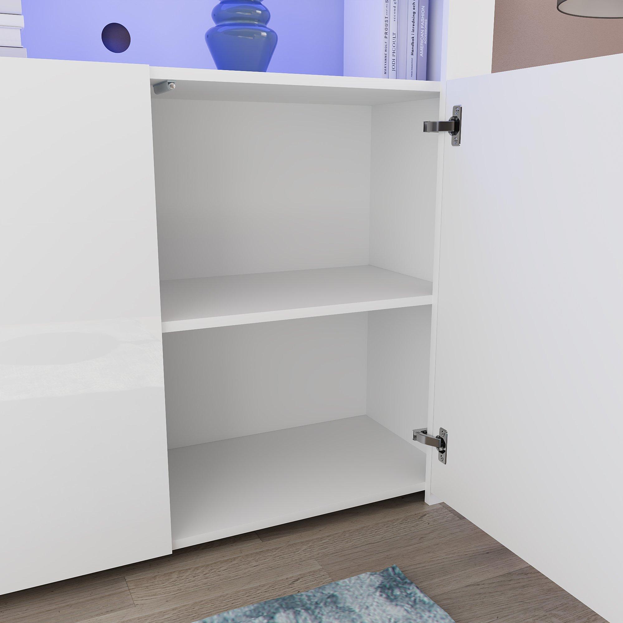 White - Lassic - Vida Designs Nova 2 Door Multi LED Sideboard - 9