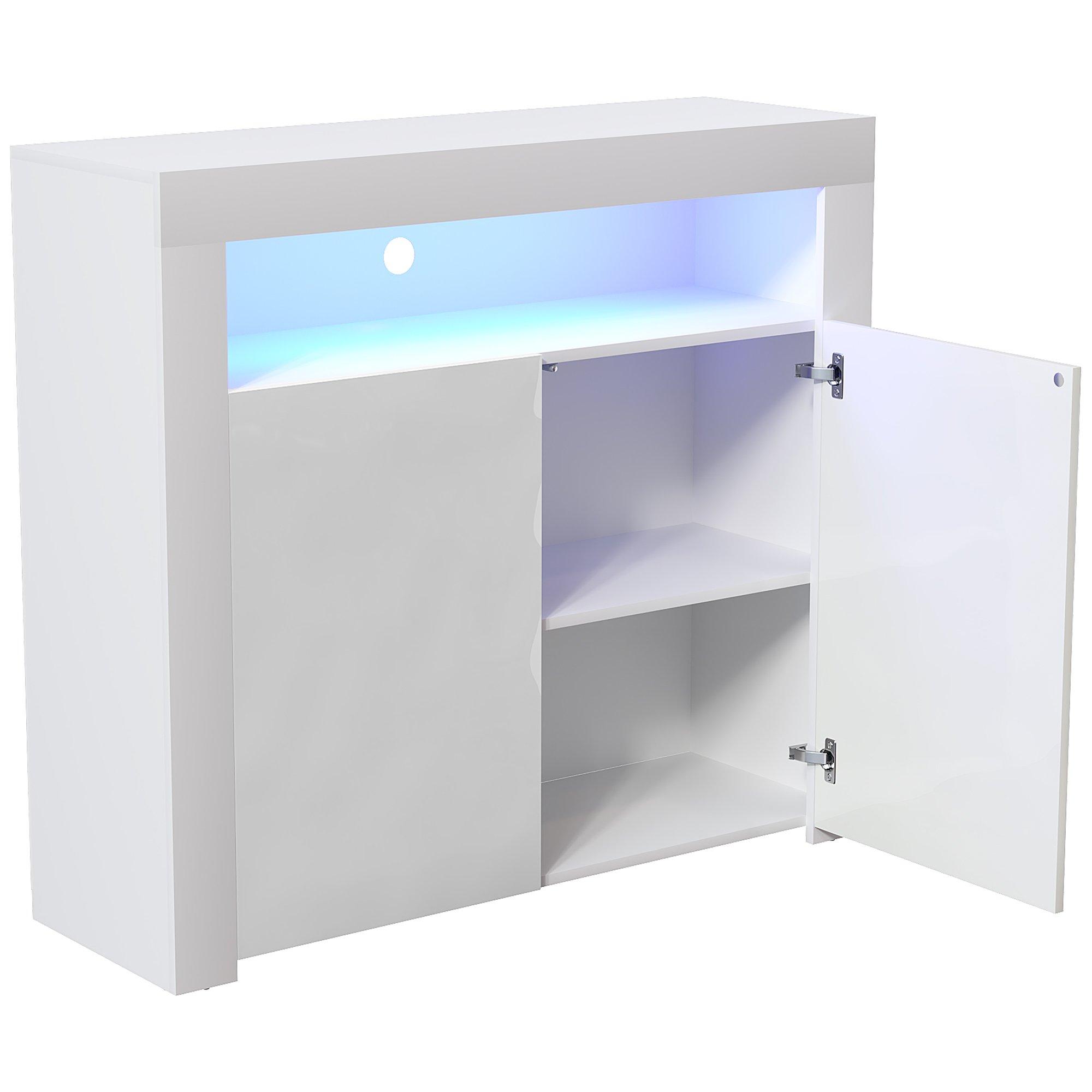 White - Lassic - Vida Designs Nova 2 Door Multi LED Sideboard - 10