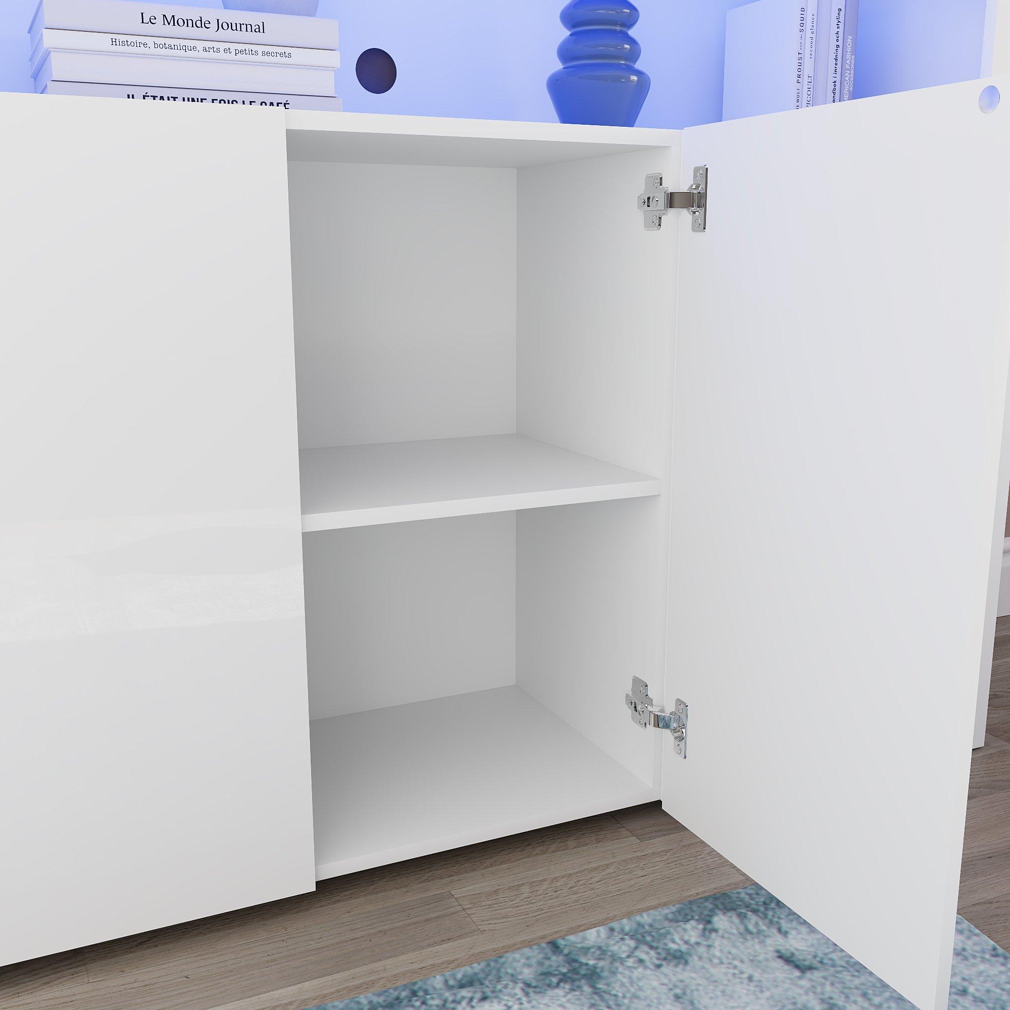 White - Lassic - Vida Designs Nova 3 Door Multi LED Sideboard - 5