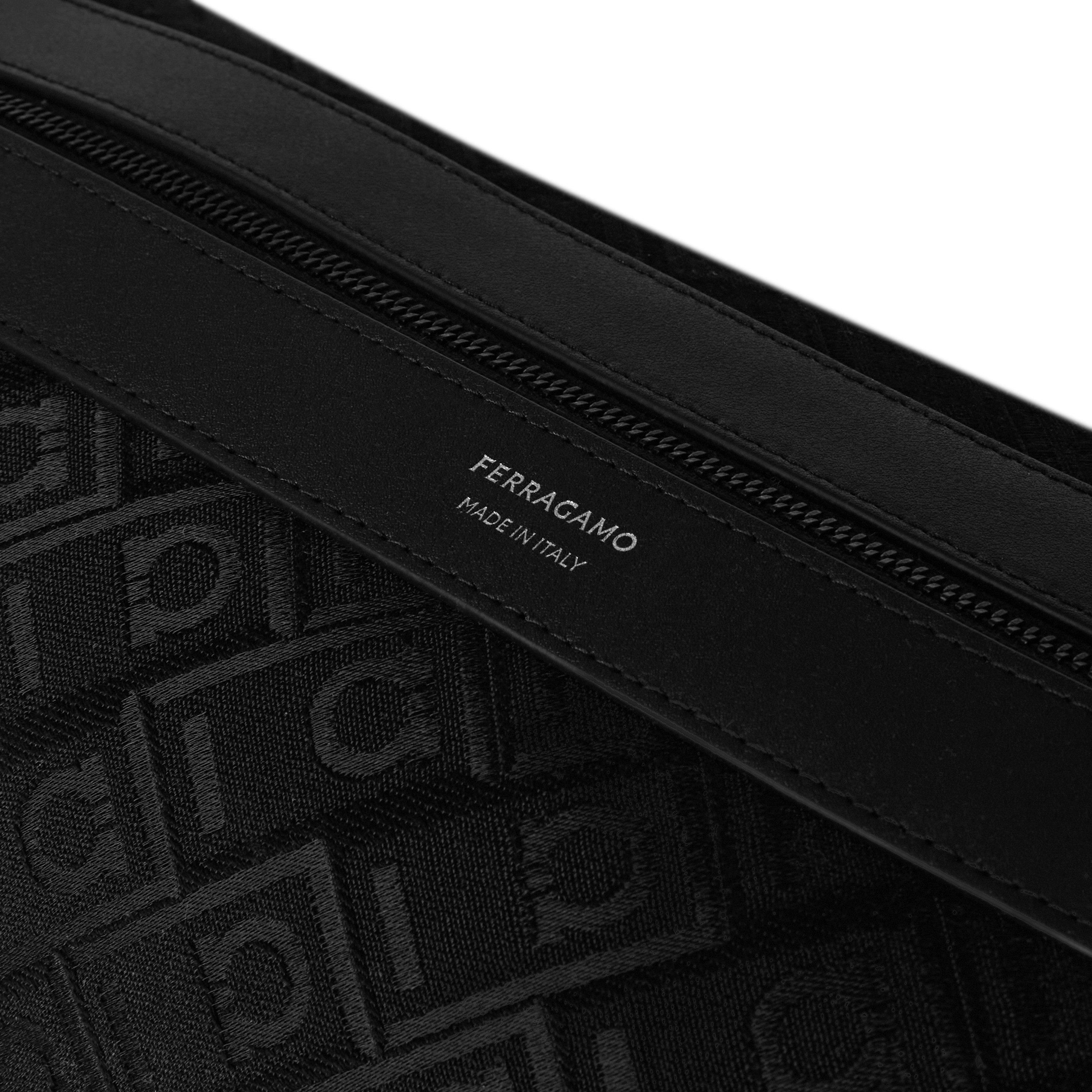 Black - Ferragamo - Mens Gancini Duffel Bag - 6