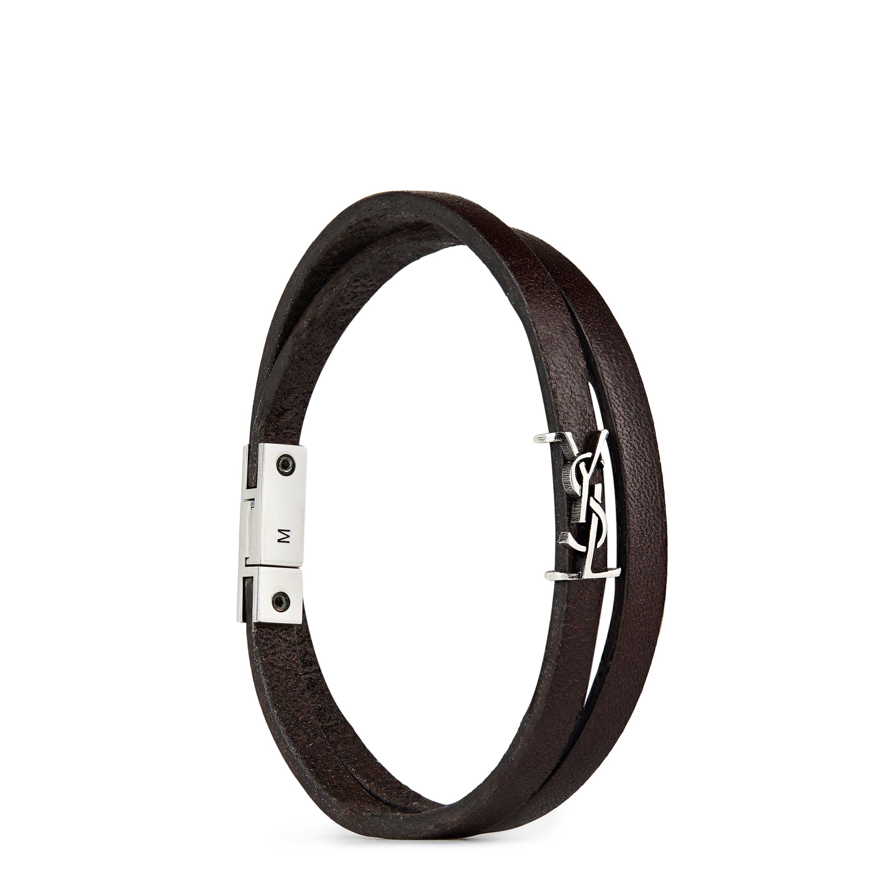 Brown Oak - Saint Laurent - Cassandre Double-Wrap Bracelet - 2
