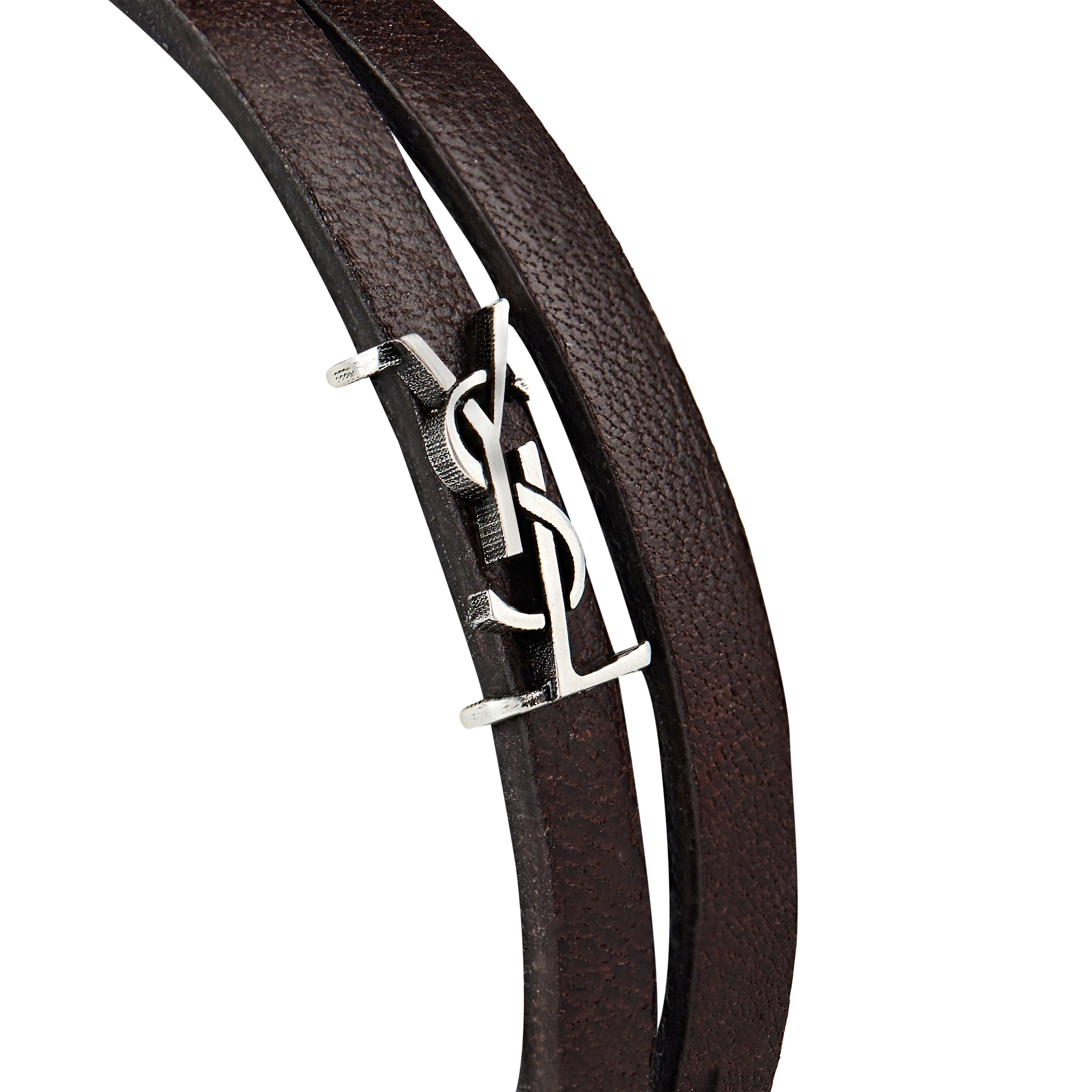 Brown Oak - Saint Laurent - Cassandre Double-Wrap Bracelet - 3