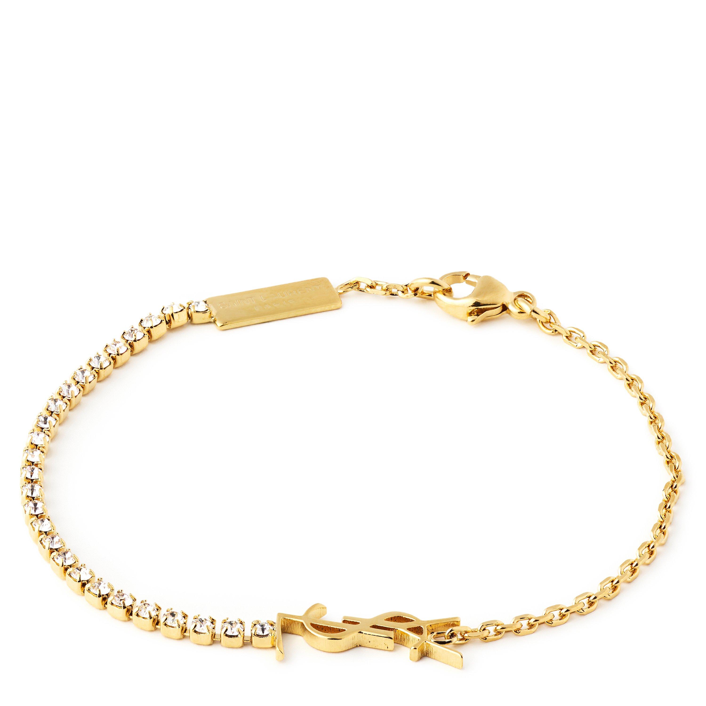Saint Laurent Cassandre Charm Bracelet - Dore/Crystal - Medium